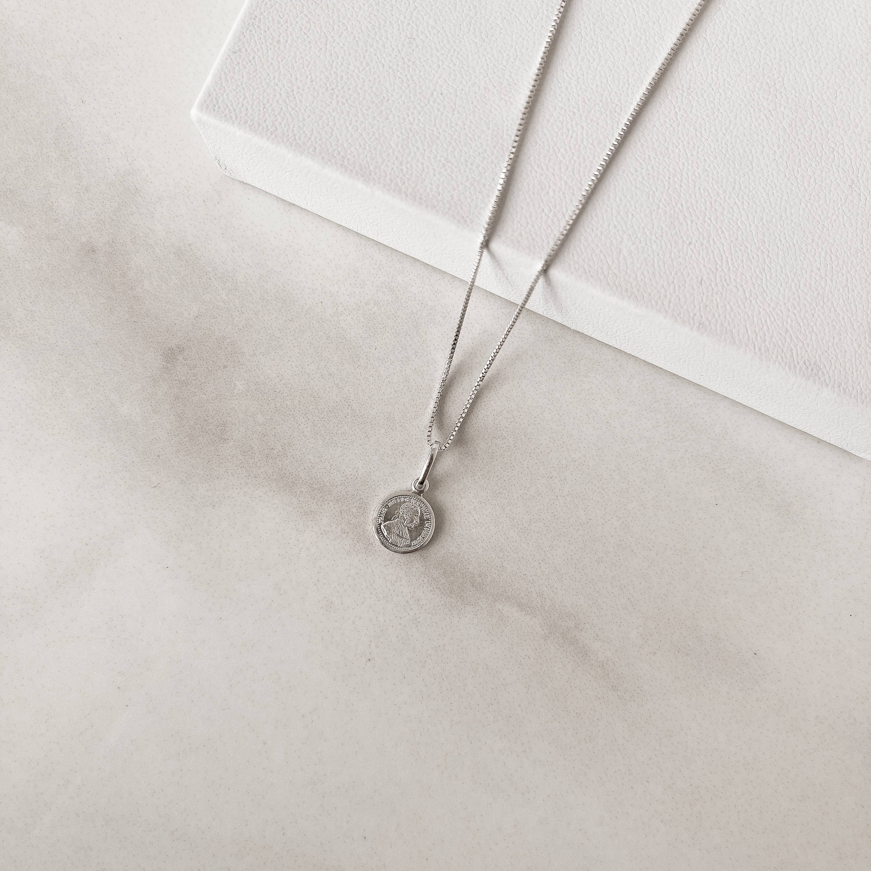 Imagem Secundária Colar pingente medalha mini moeda austríaca 11mm 40cm