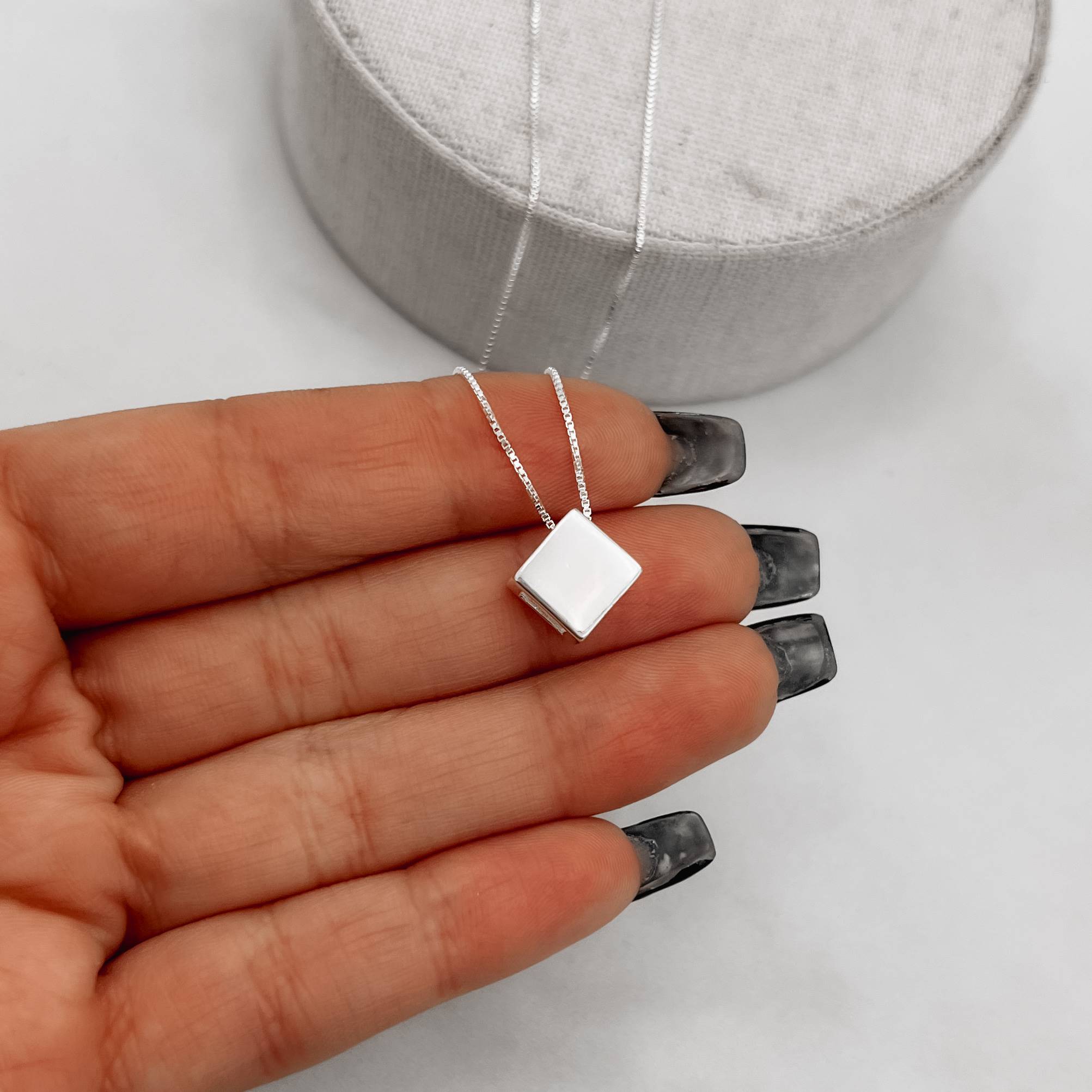 Imagem Secundária Colar losango passante 8mm 45cm