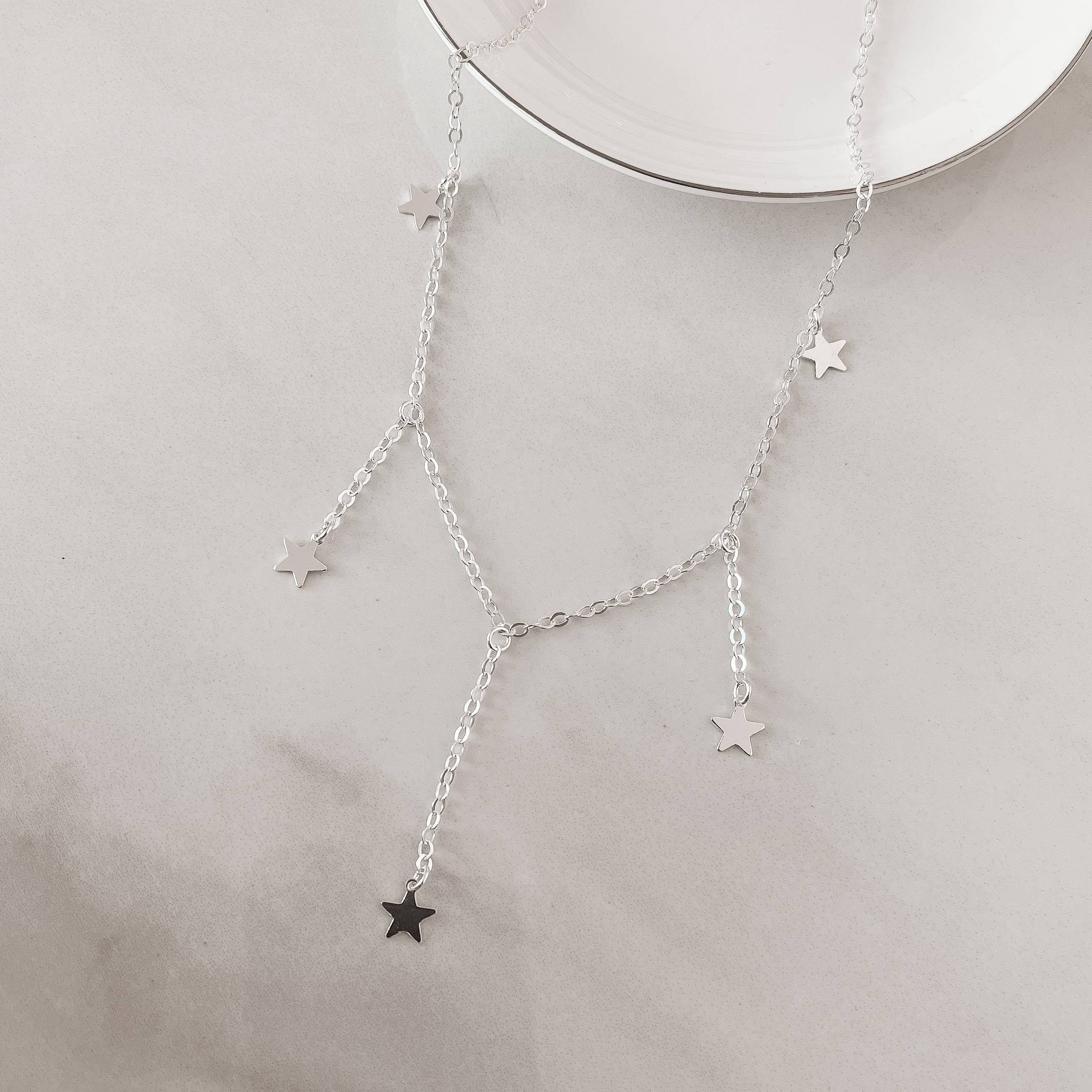 Gravatinha pingentes estrela 8mm 45cm