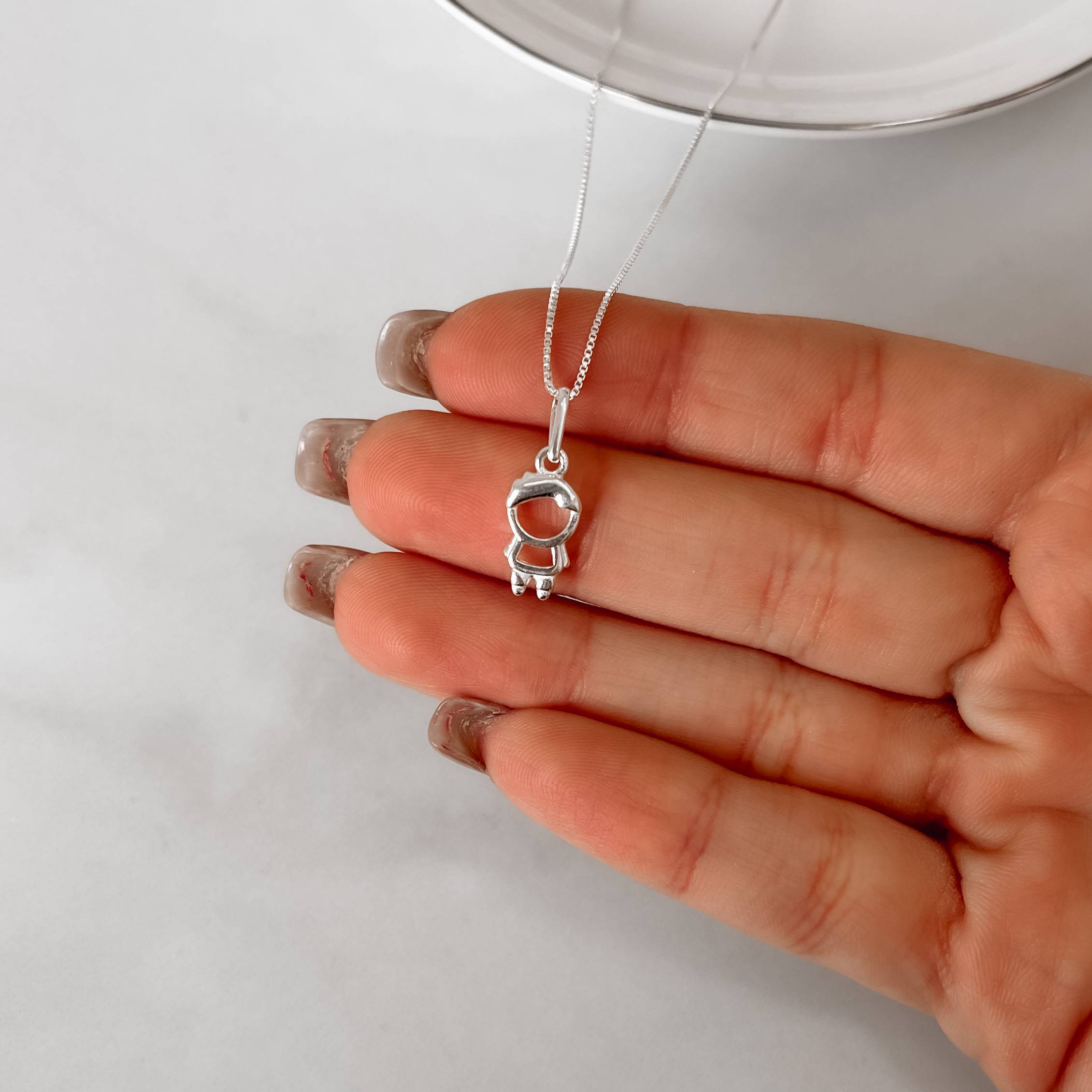 Imagem Secundária Colar pingente menino 12mm 45cm