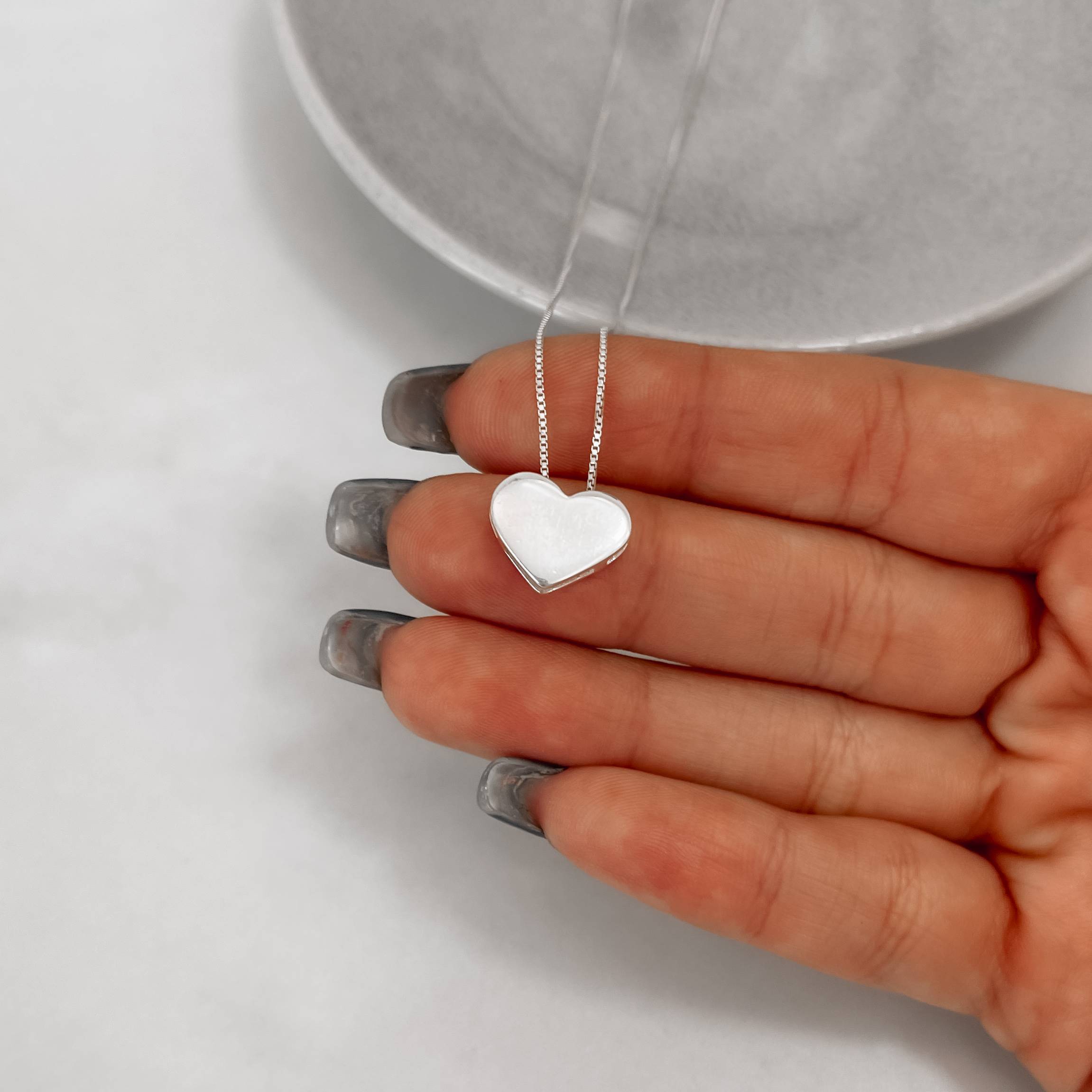 Imagem Secundária Colar coração 13mm 45cm