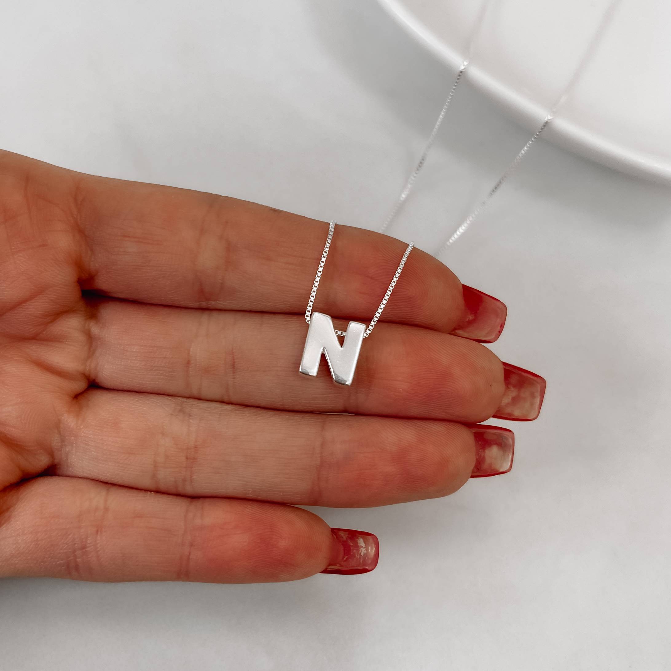 Colar letra N 9mm 45cm