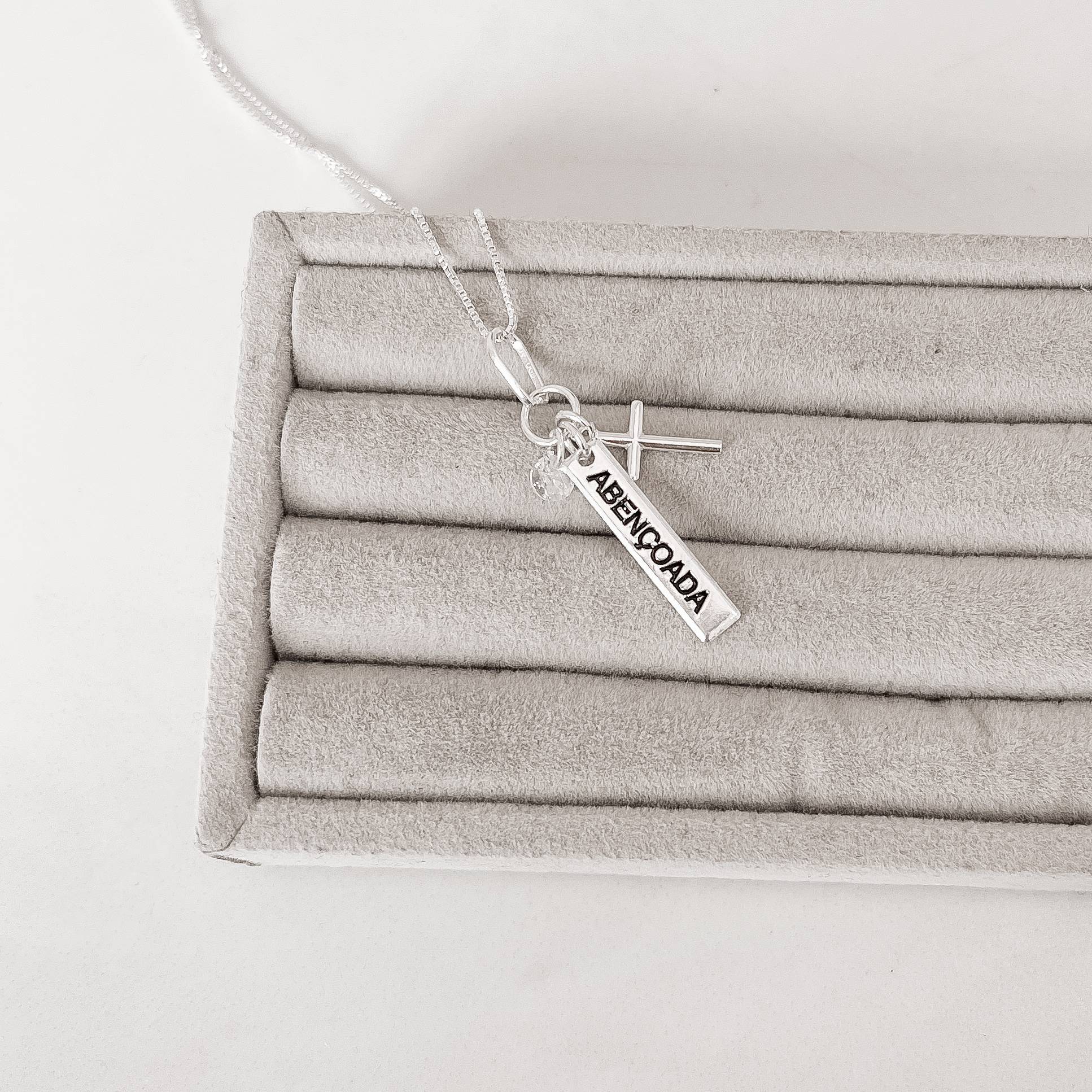 Imagem Secundária Colar pingente patuá placa abençoada resina 45cm