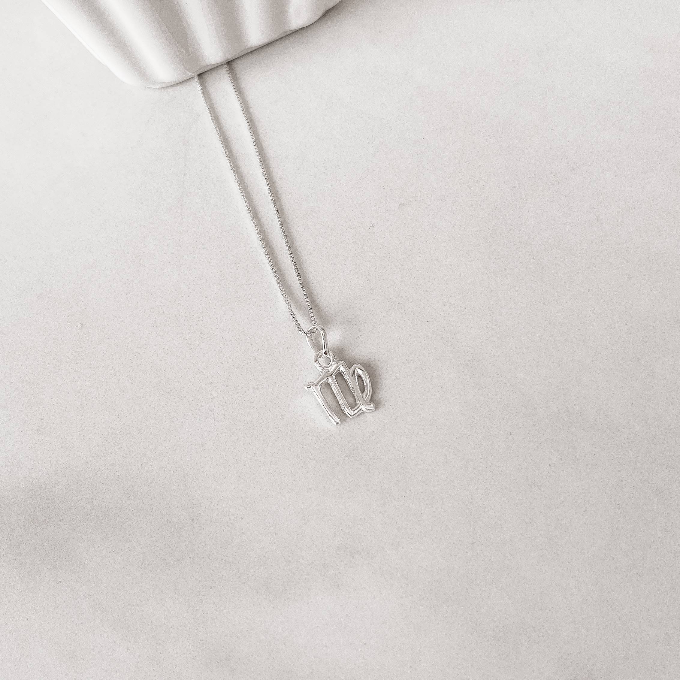 Imagem Secundária Colar pingente signo Virgem 10mm 45cm