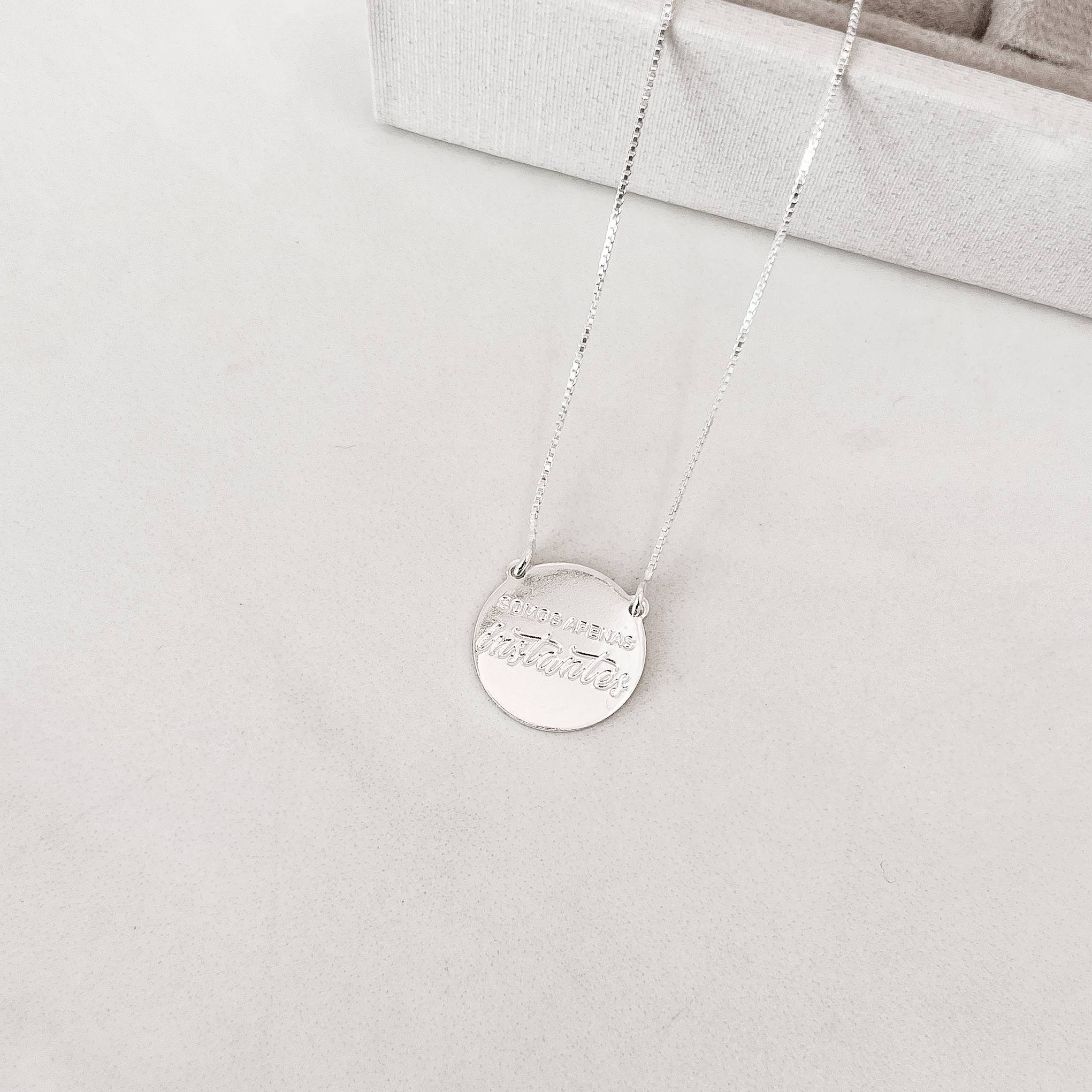 Imagem Secundária Colar medalha instantes 15mm 45+5cm