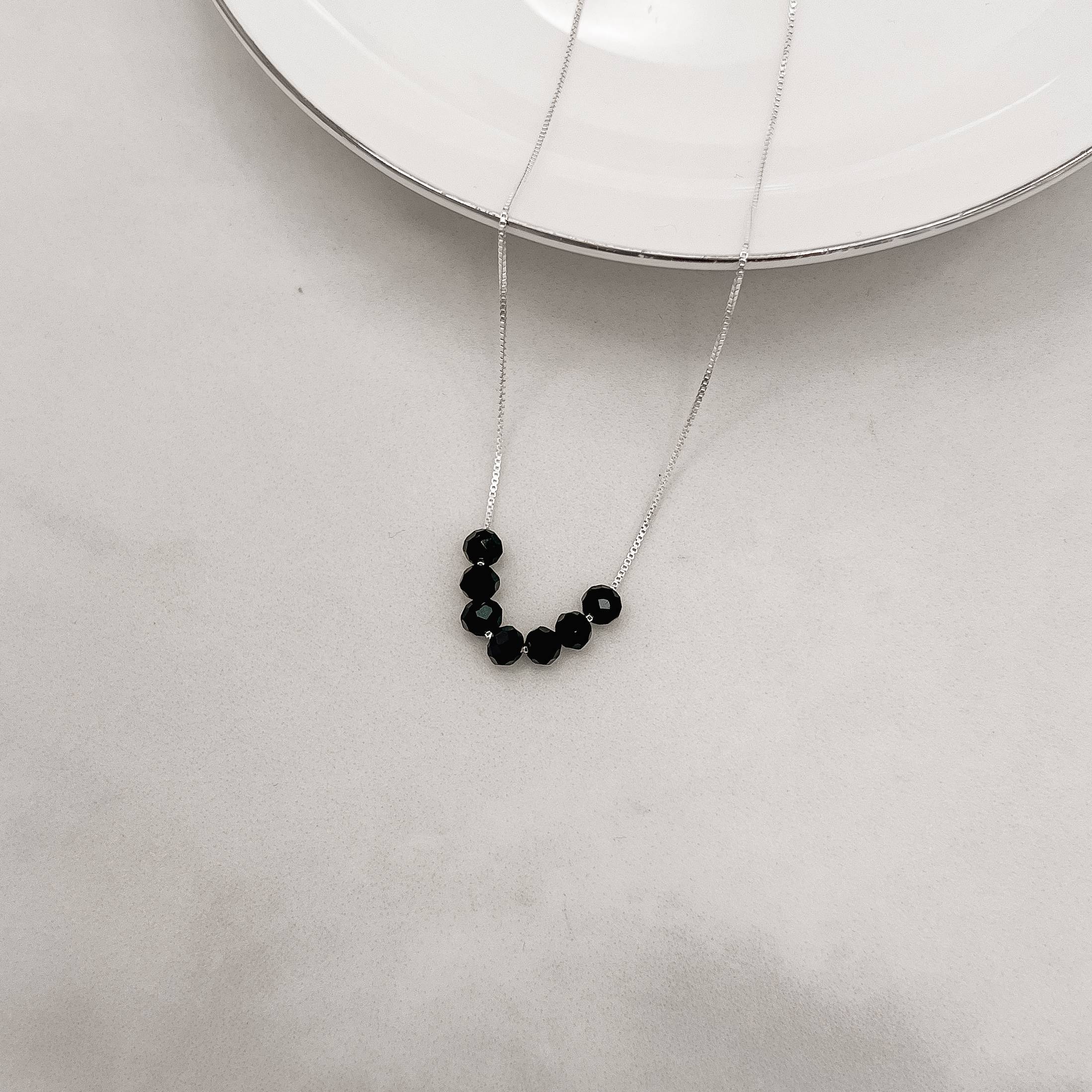 Colar cristal preto 4mm 45cm