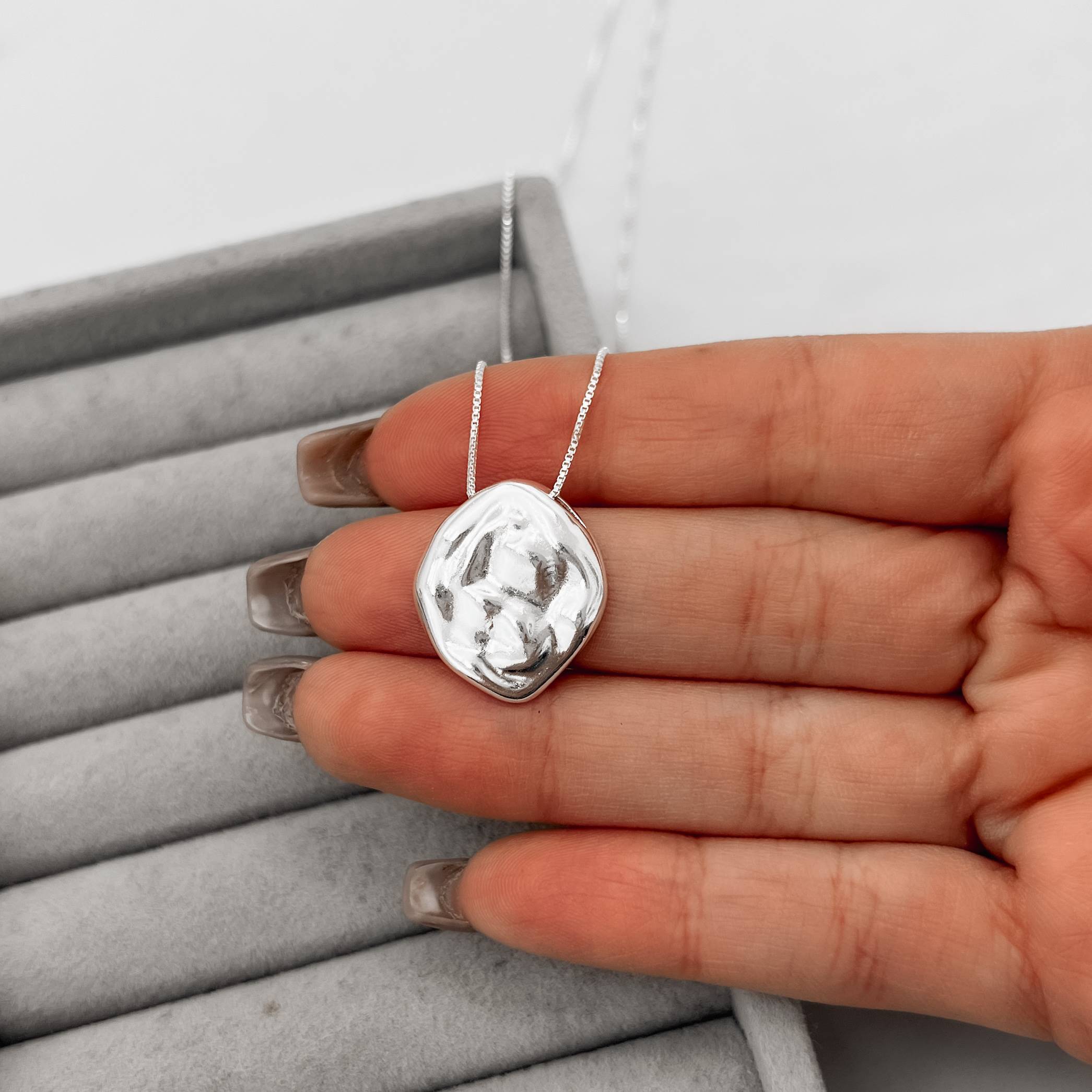 Colar oval organic 20mm 45cm