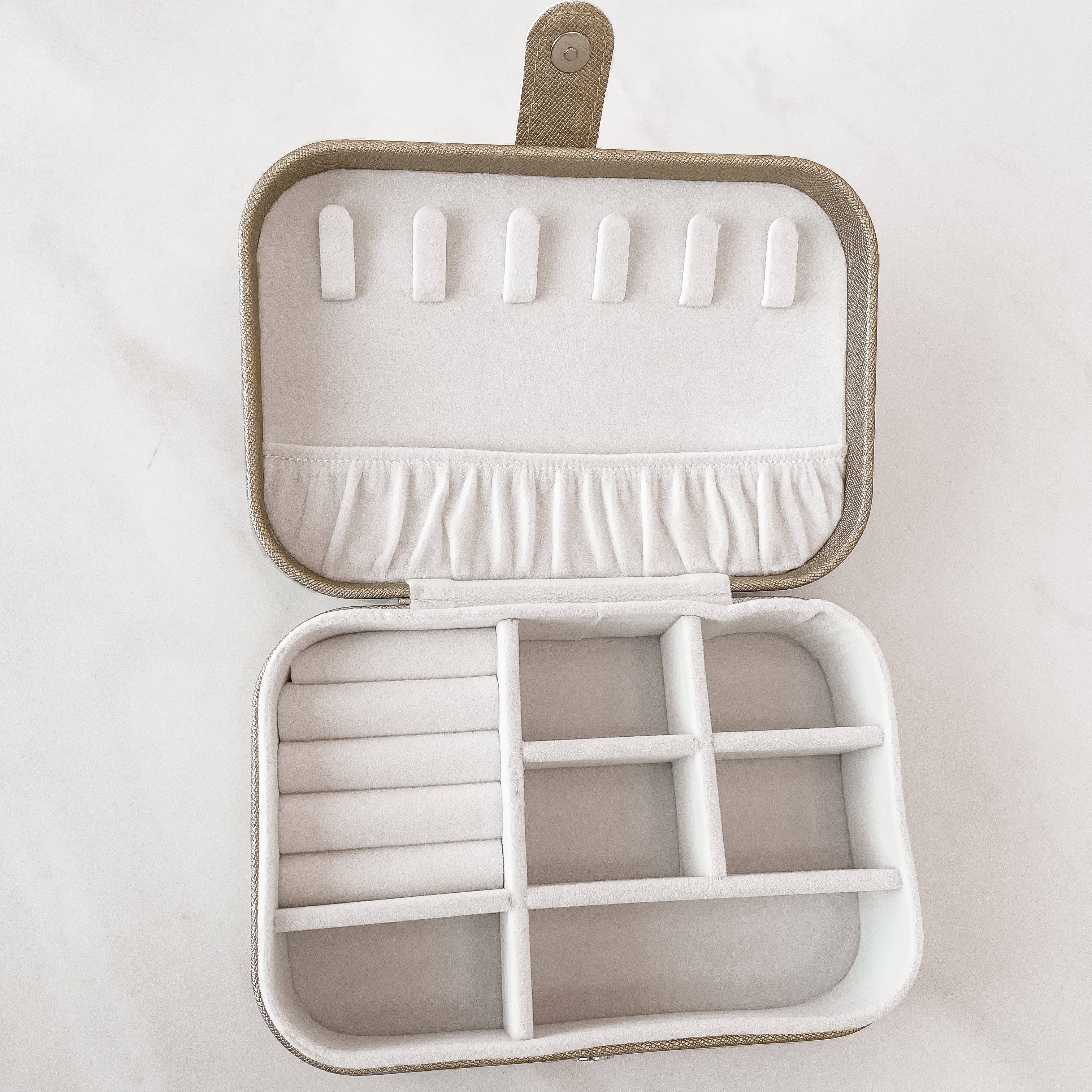 Porta-joias champanhe 16x11x5cm