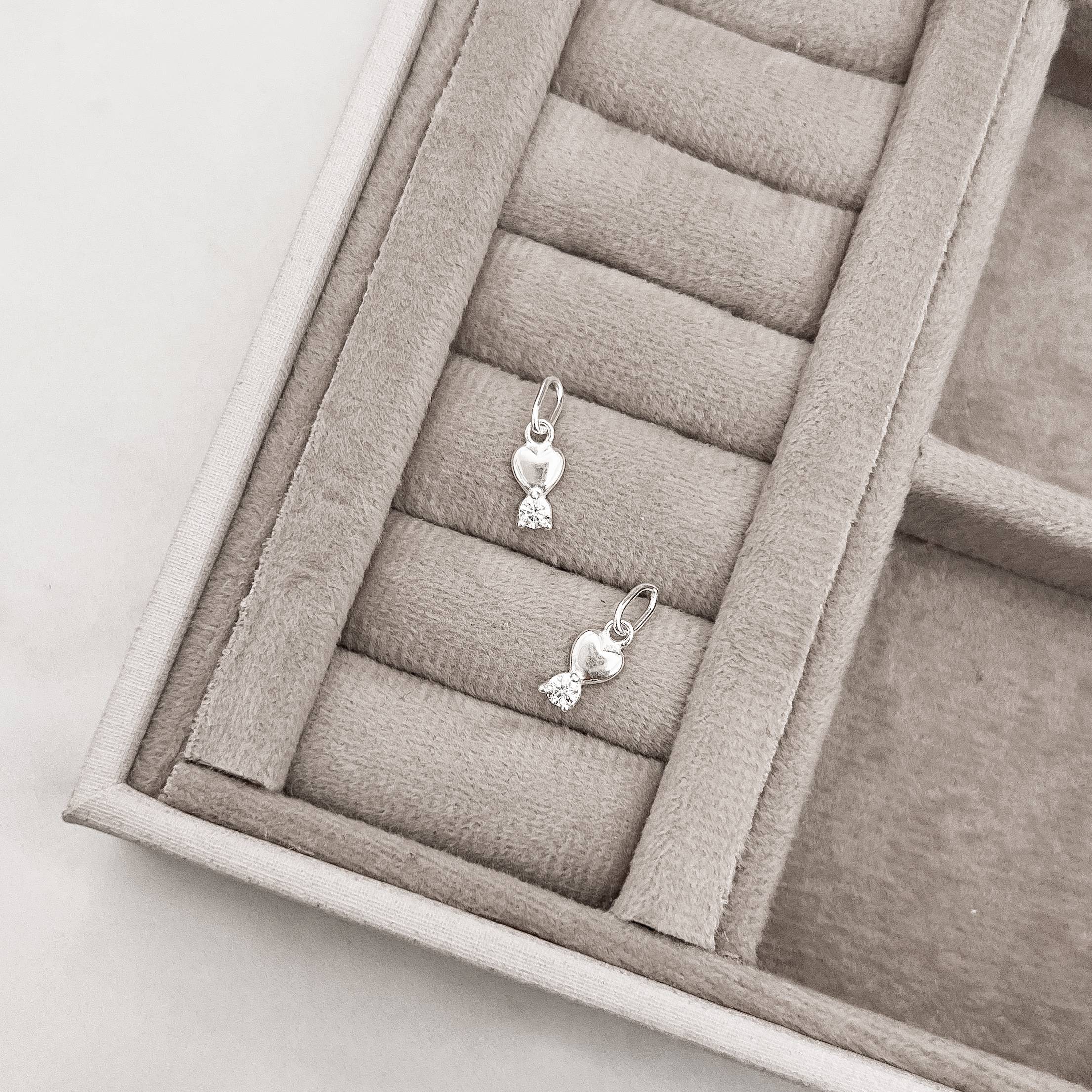 Pingente coração e zircônia 10mm