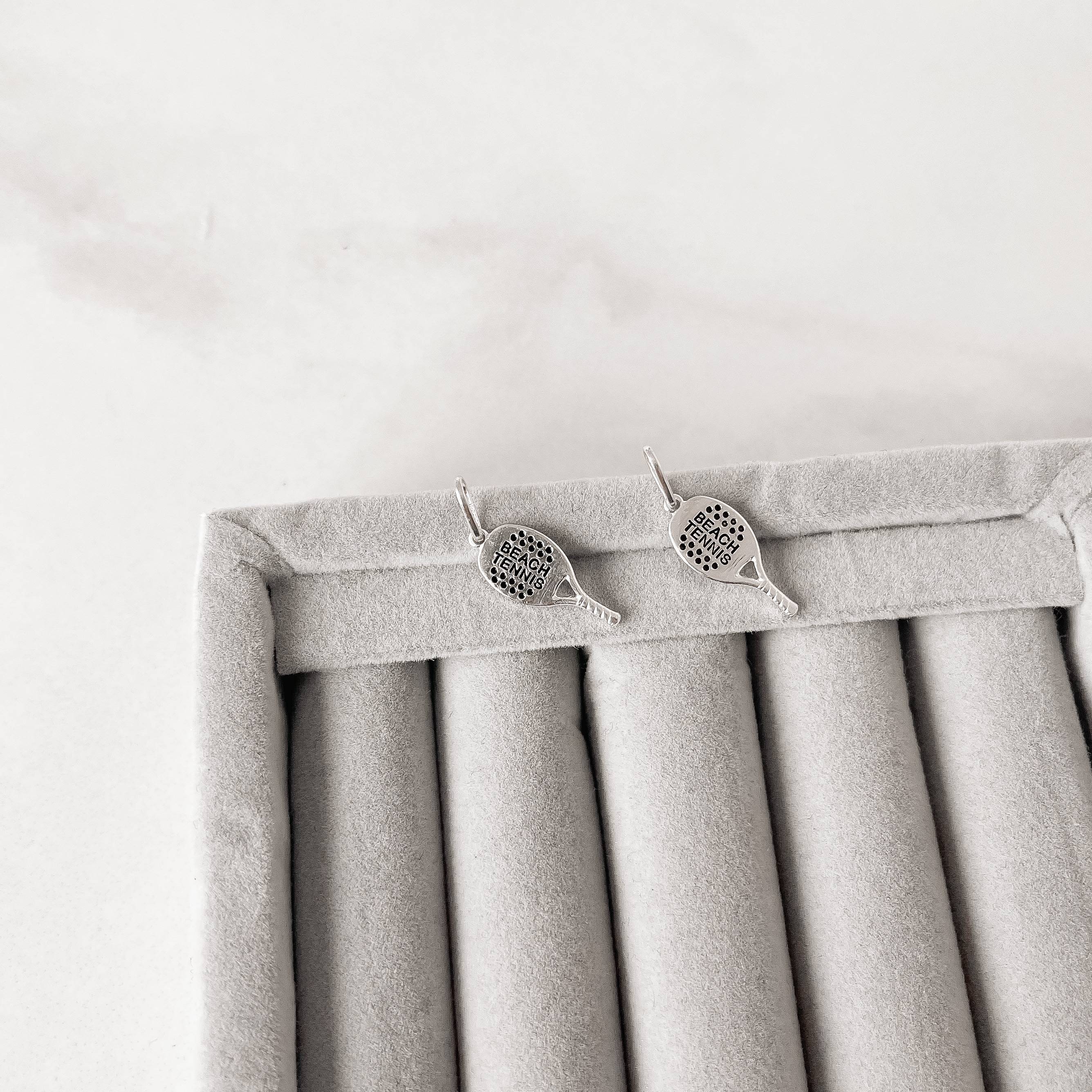 Pingente raquete beach tennis resina 20mm