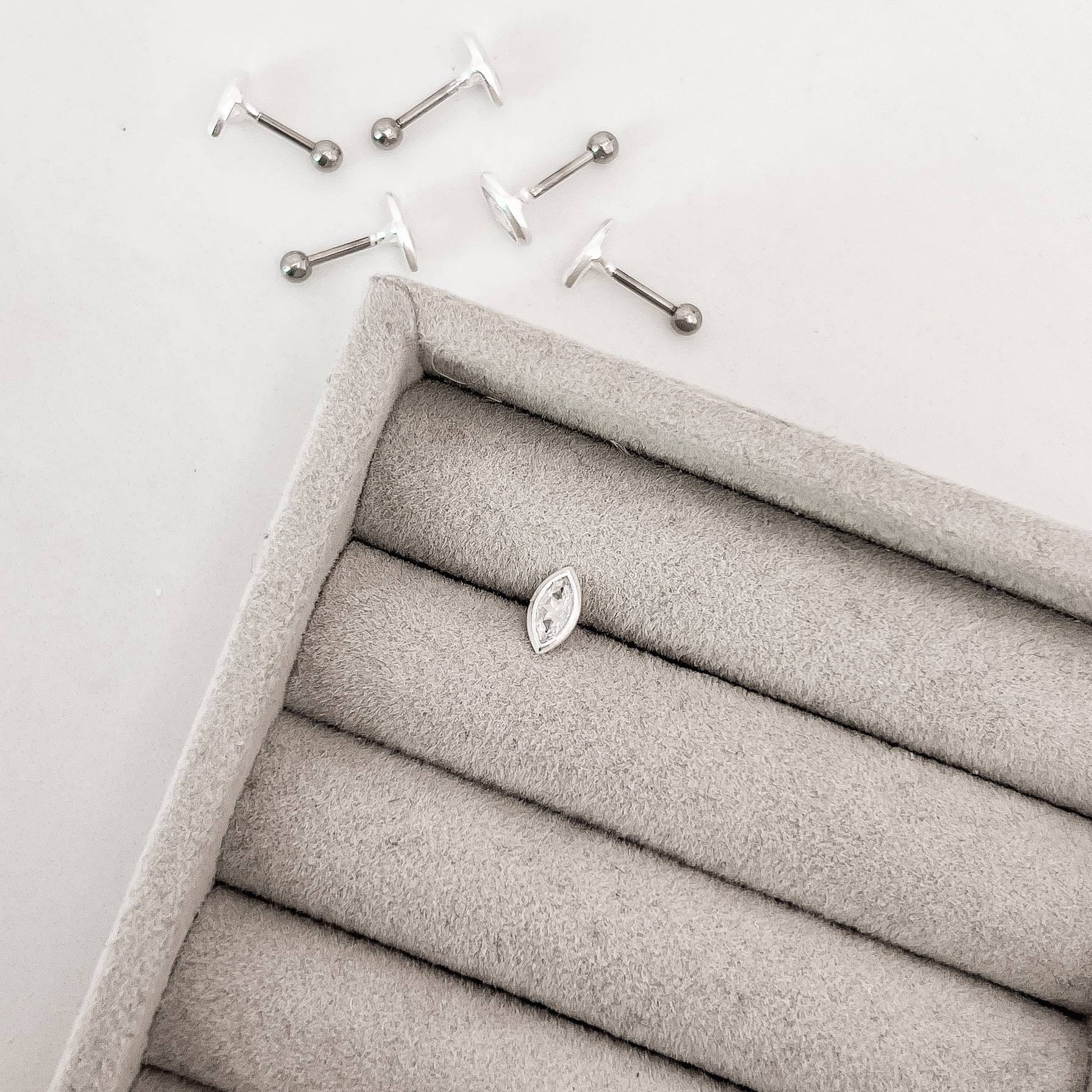 Piercing haste zircônia navete 8mm