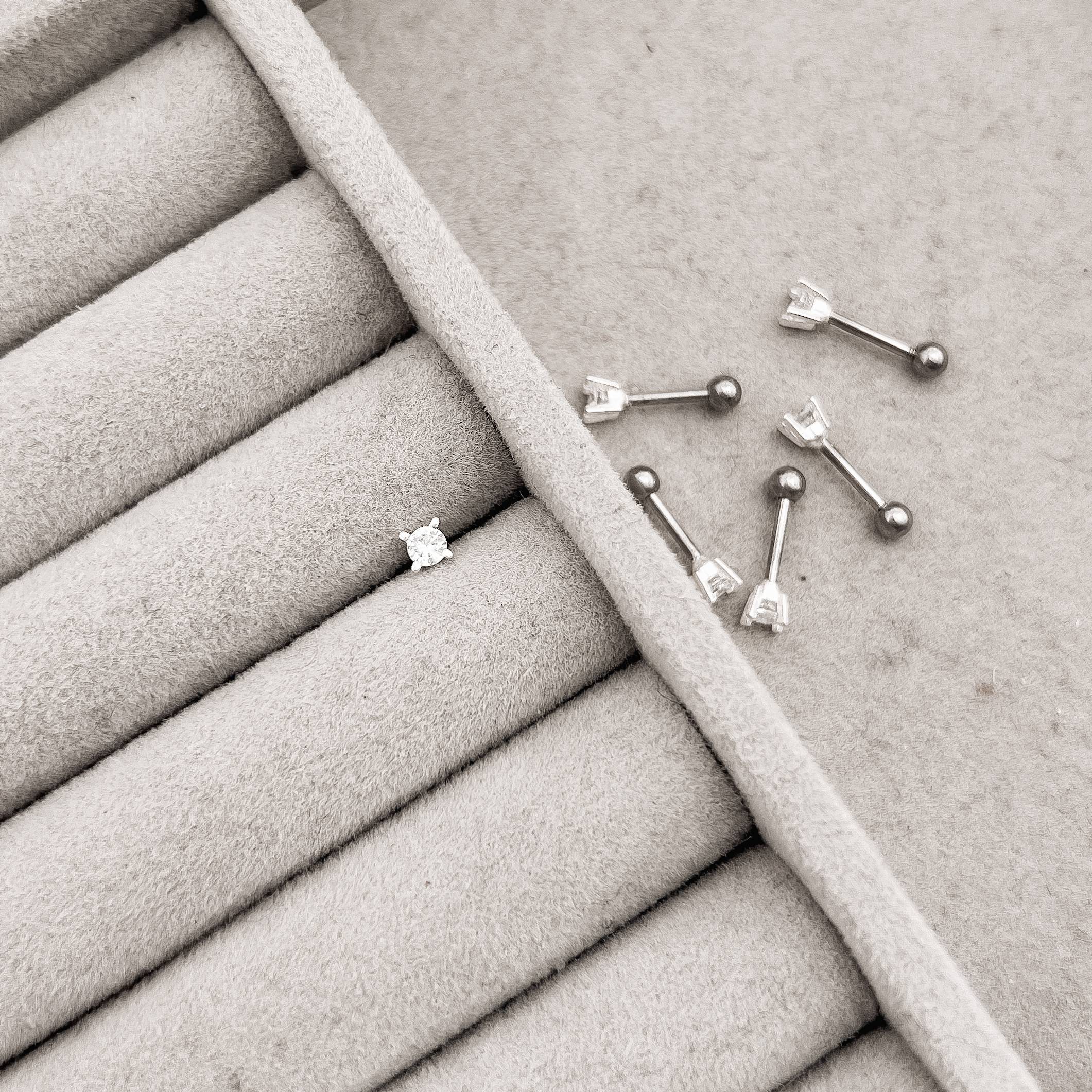 Piercing haste zircônia redonda 3mm