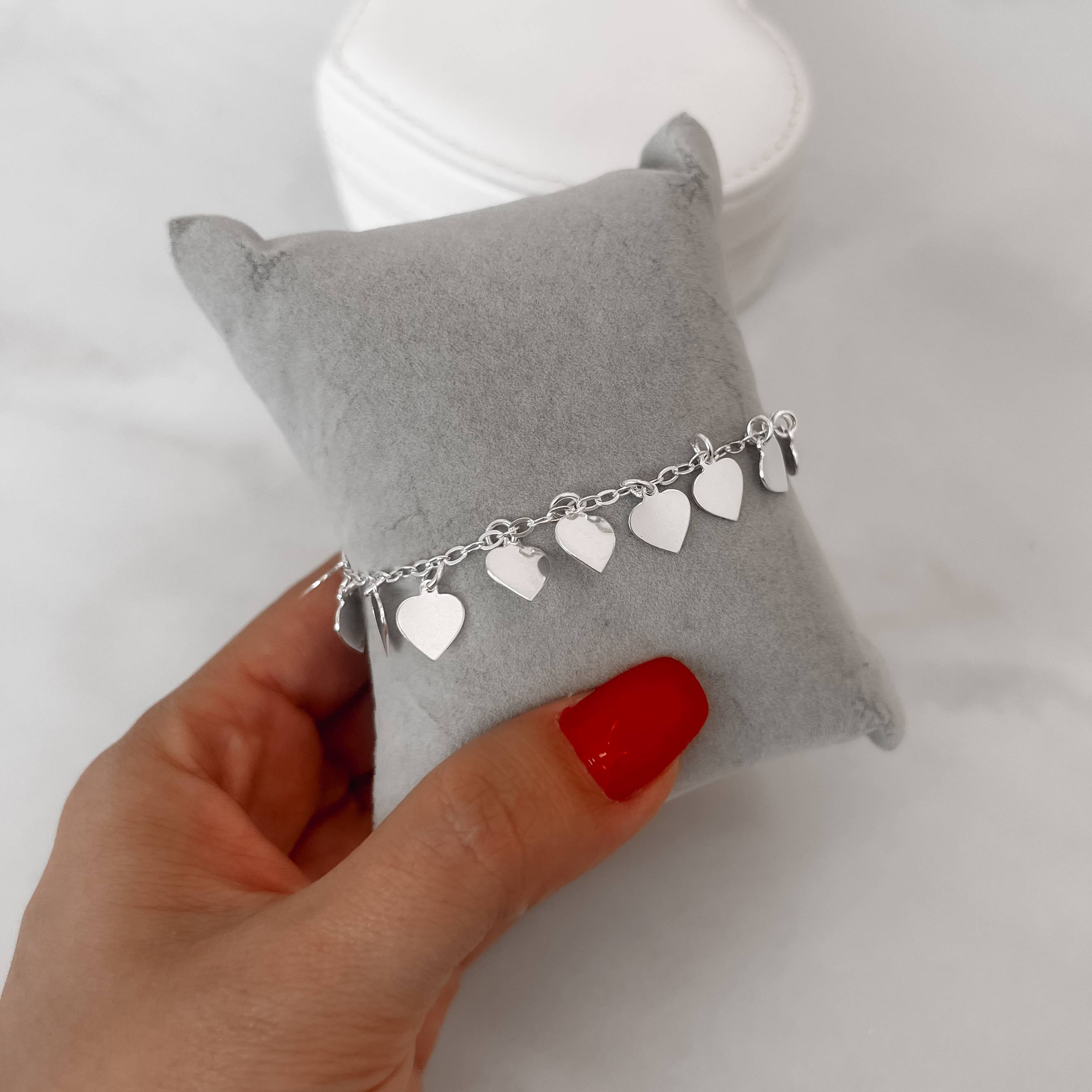 Imagem Secundária Pulseira pingentes coração 8mm