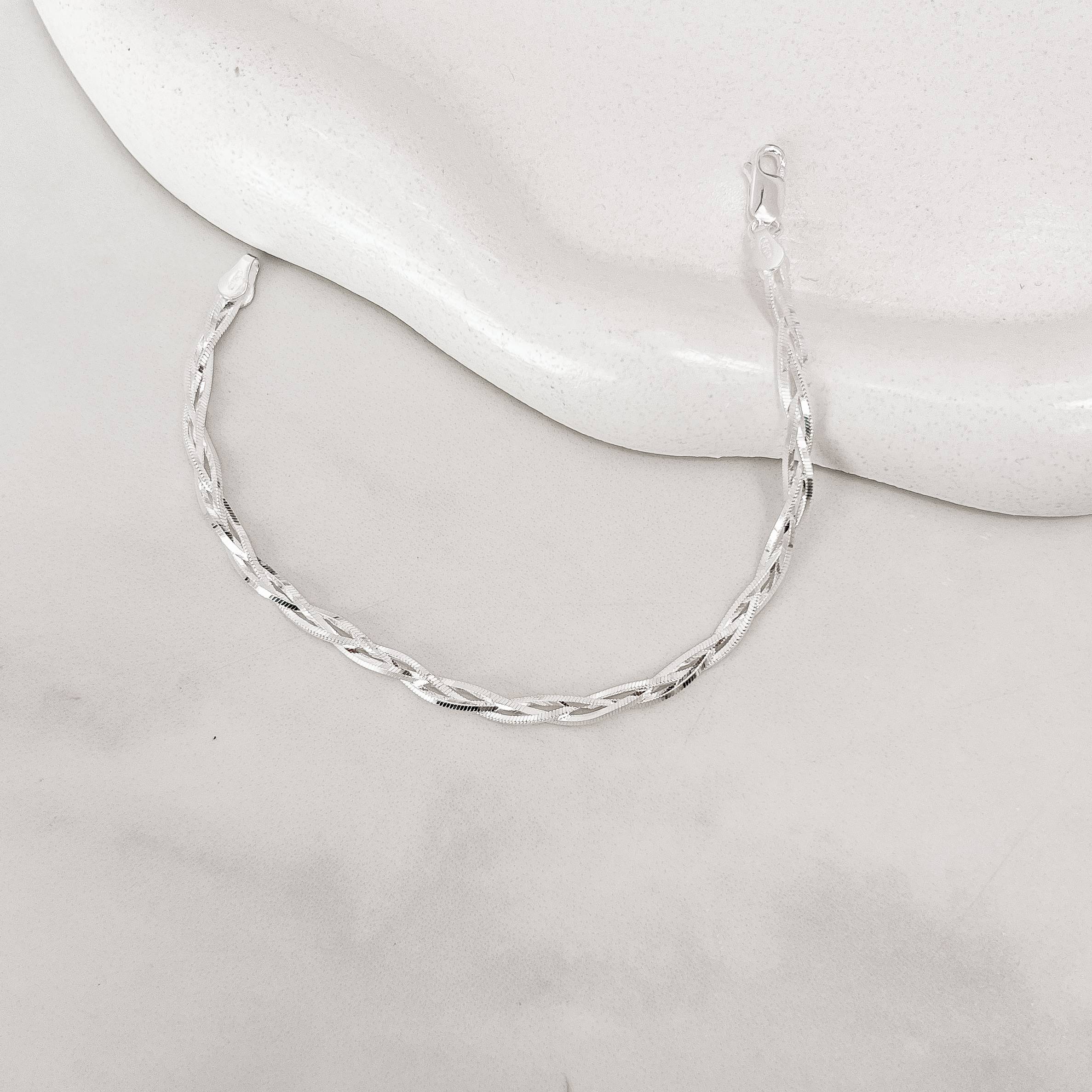 Pulseira corrente rabo de rato fio quadrado trançado 3.6