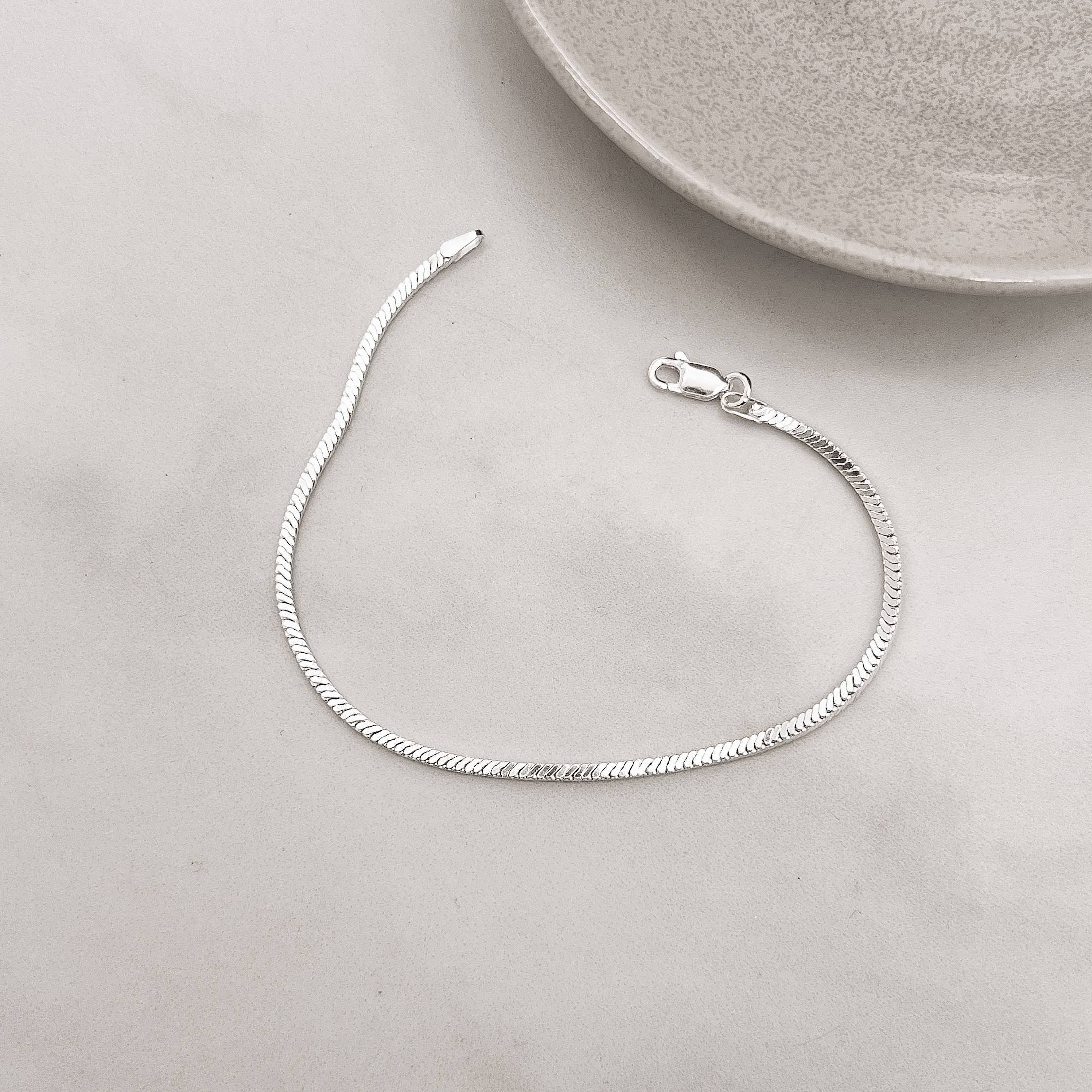 Pulseira corrente rabo de rato fio quadrado 1.8