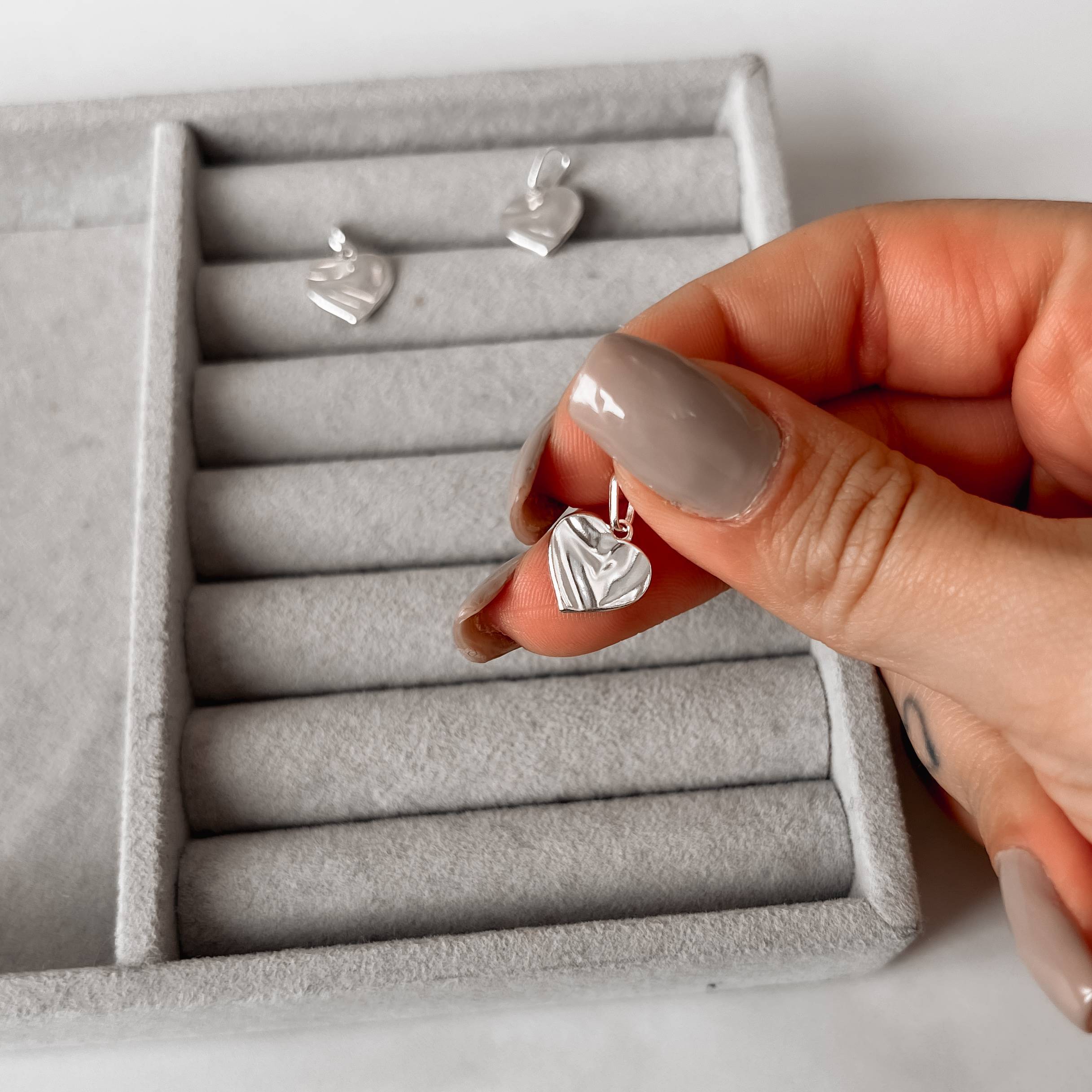 Pingente coração ondulado 11mm