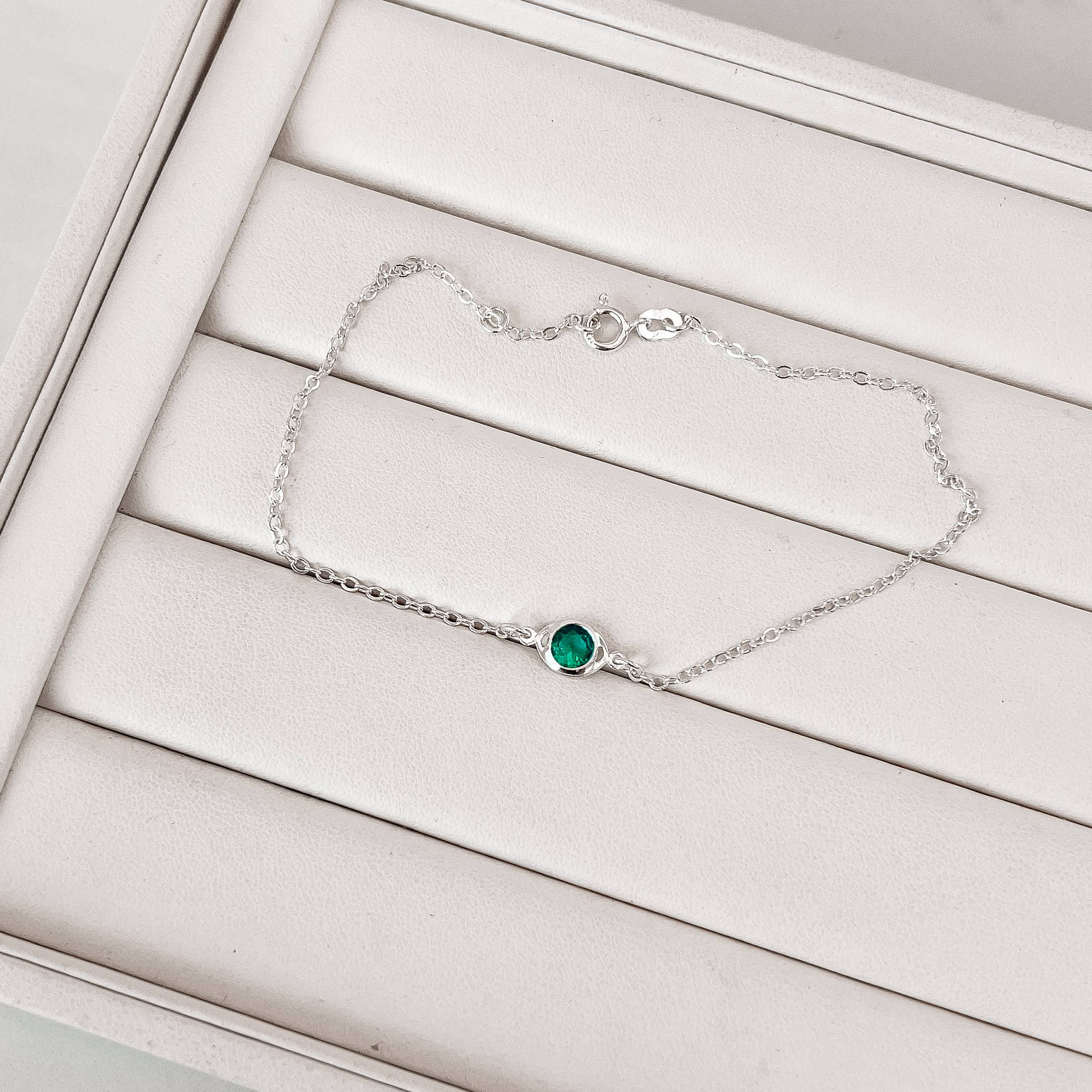 Tornozeleira entremeio zircônia acqua 7mm corrente cadeado