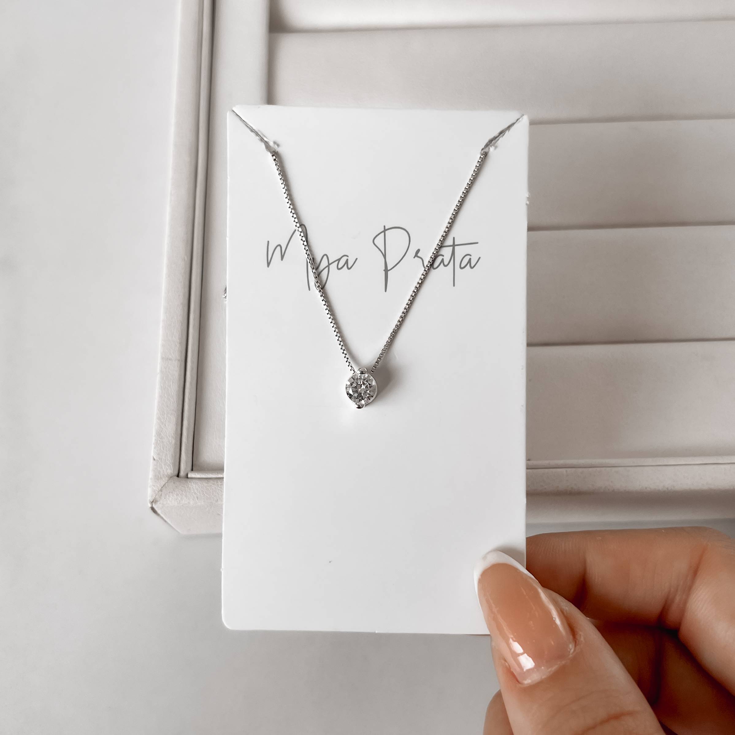 Imagem Colar zircônia redonda caixa alta 5mm 40cm