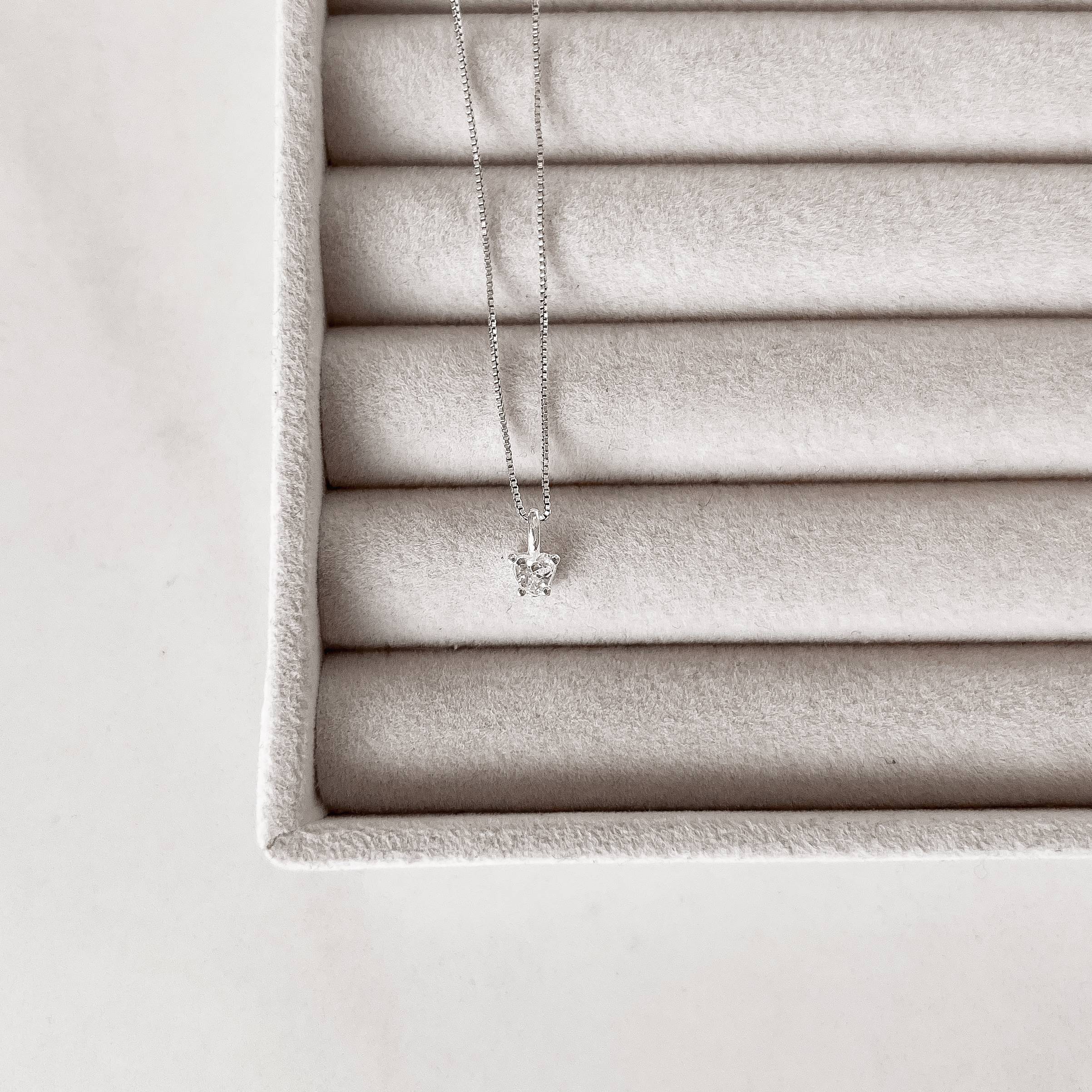 Imagem Secundária Colar zircônia coração cristal 5mm 40cm