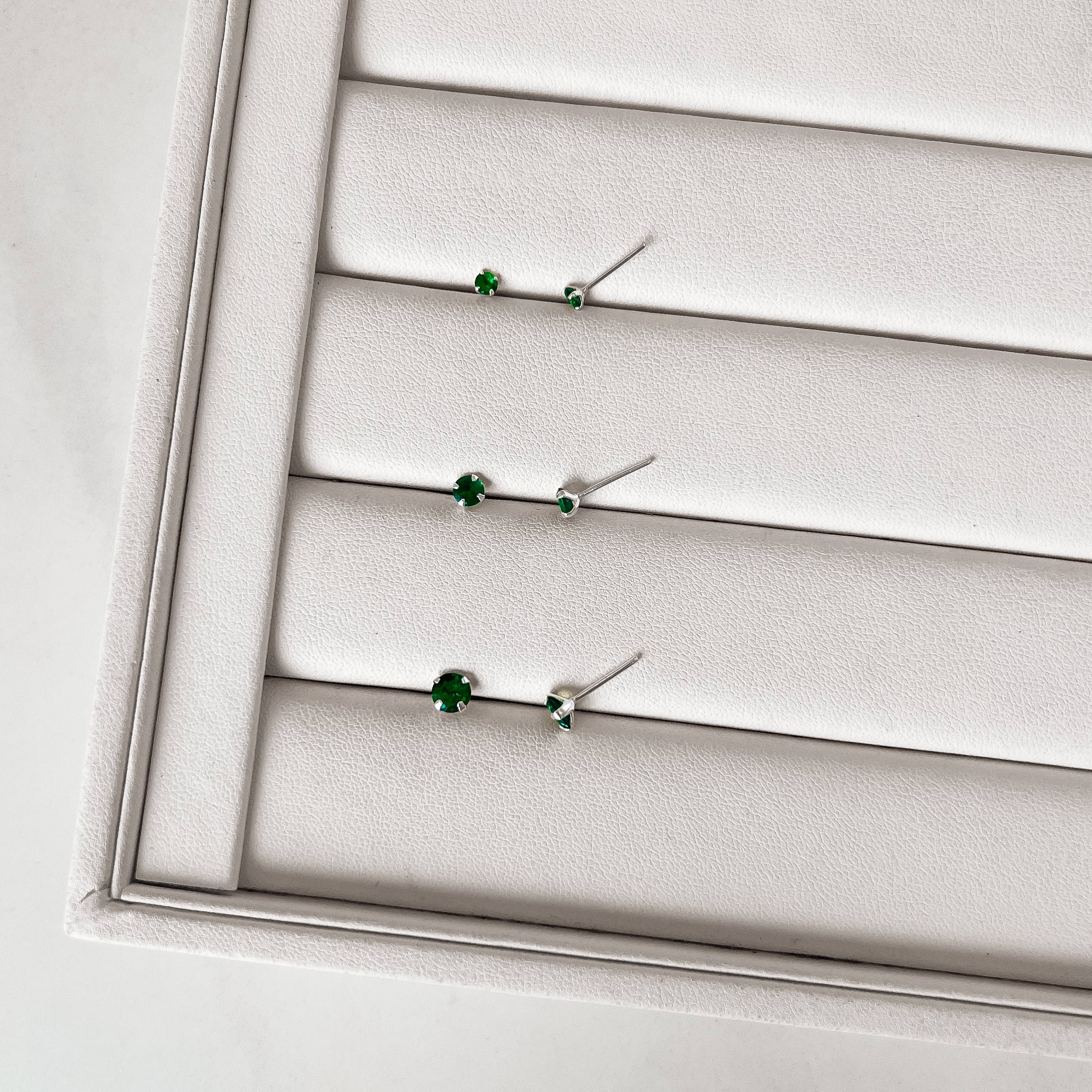 Trio zircônia redonda 3, 4 e 5mm esmeralda