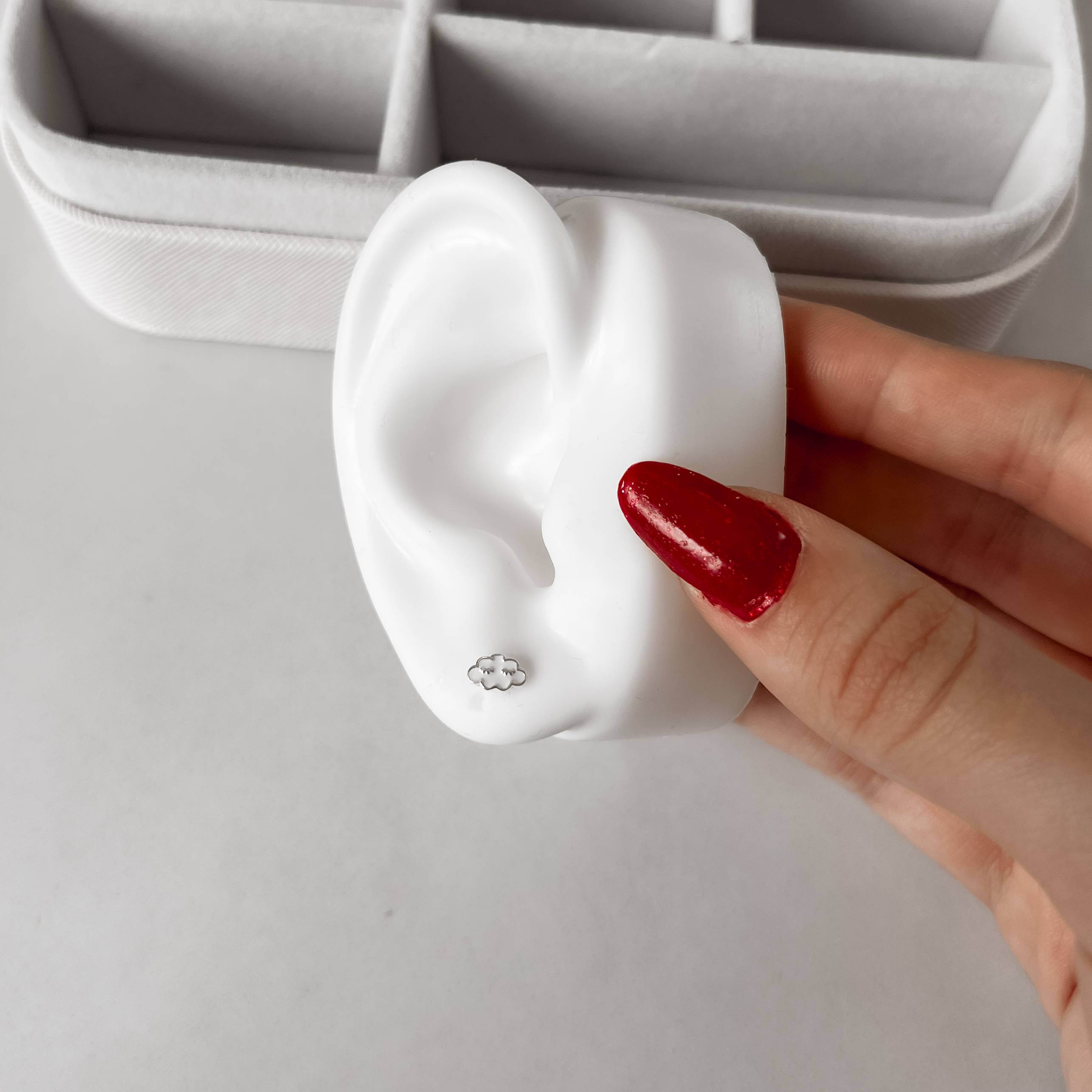 Imagem Secundária Brinco nuvem resina 7mm