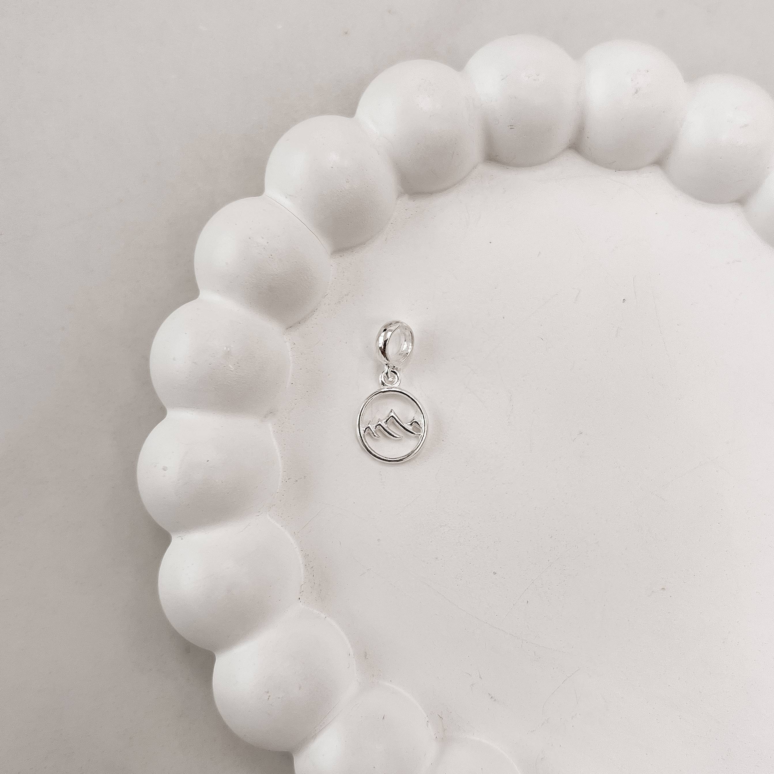 Berloque pingente medalha montanha 10mm