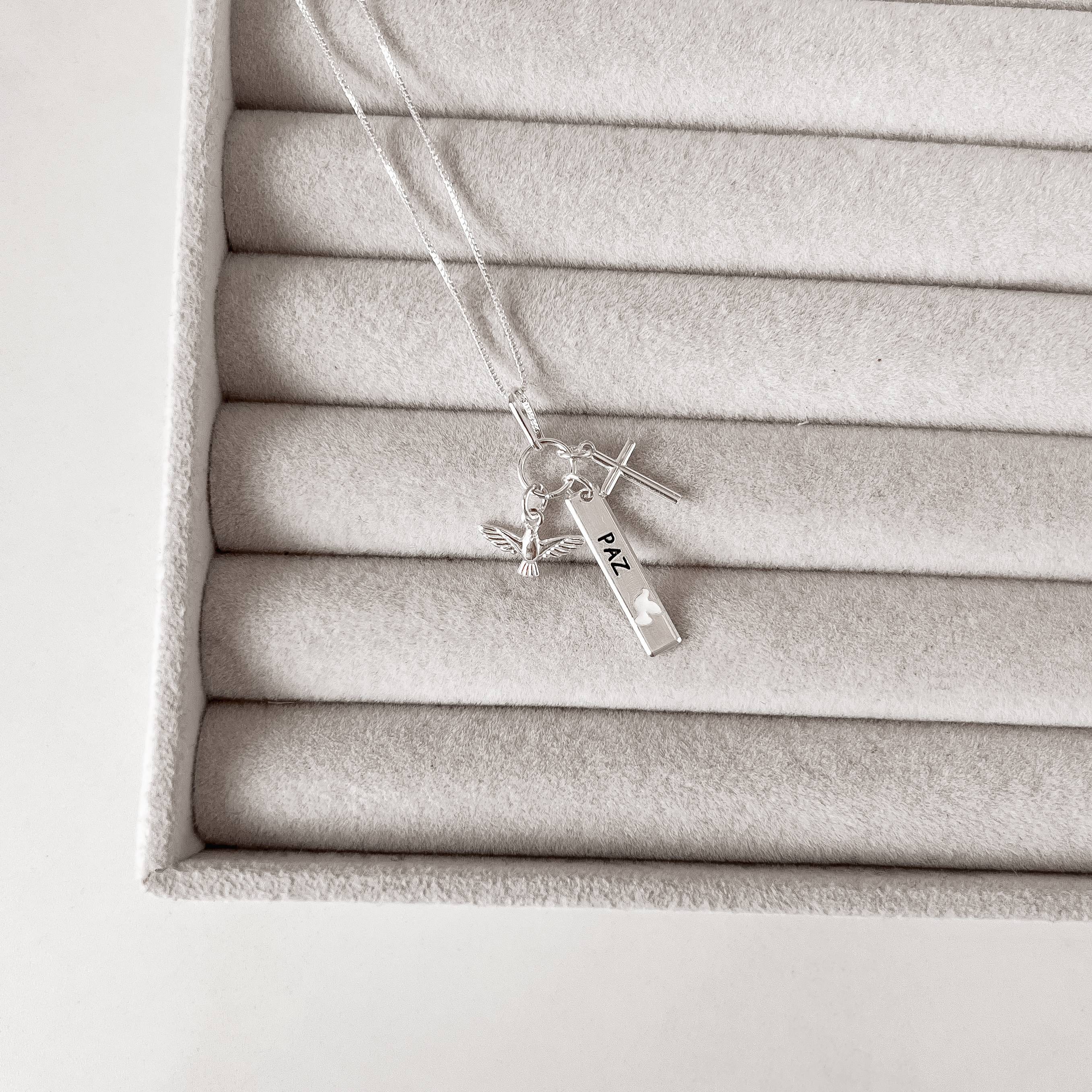 Imagem Colar pingente patuá Espírito Santo 45cm