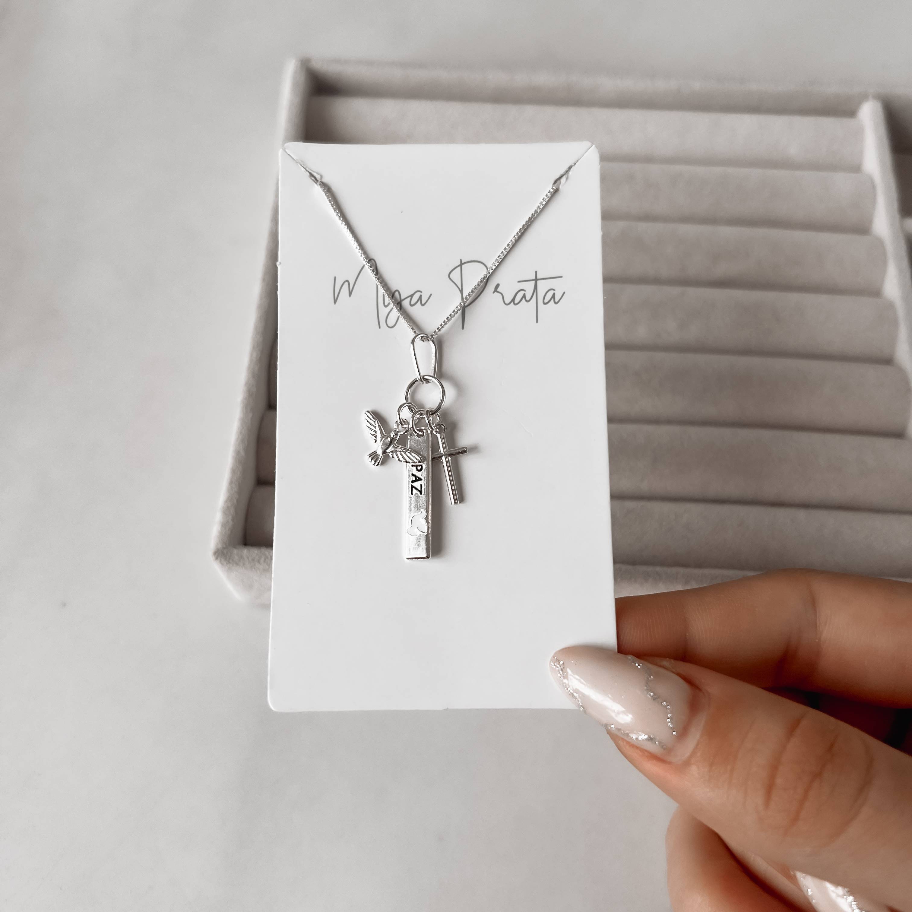 Imagem Secundária Colar pingente patuá Espírito Santo 45cm