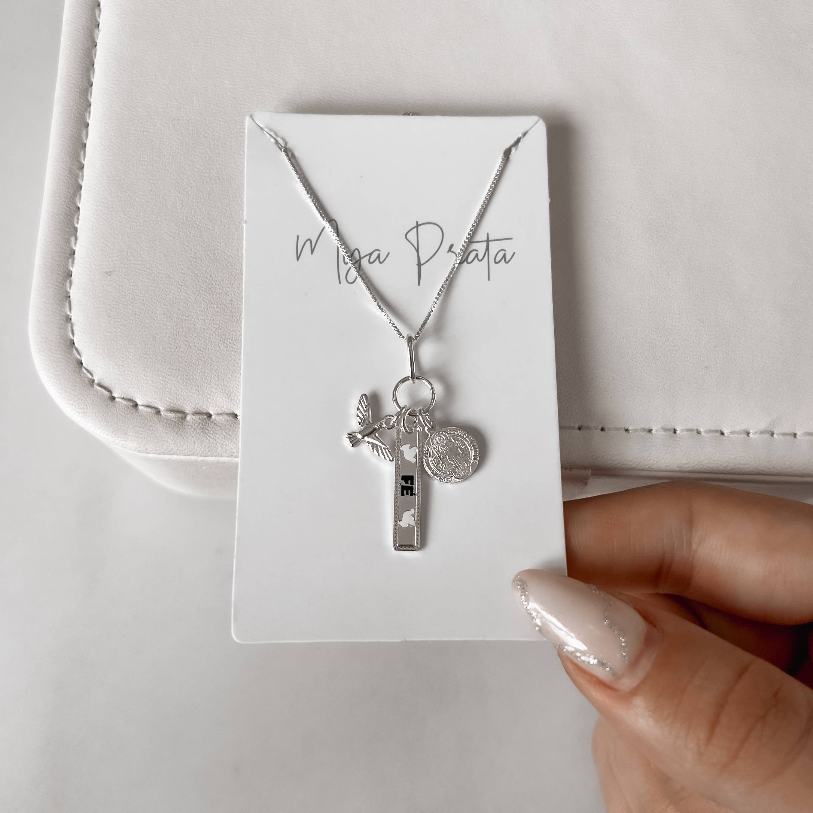 Imagem Secundária Colar pingente patuá São Bento 45cm