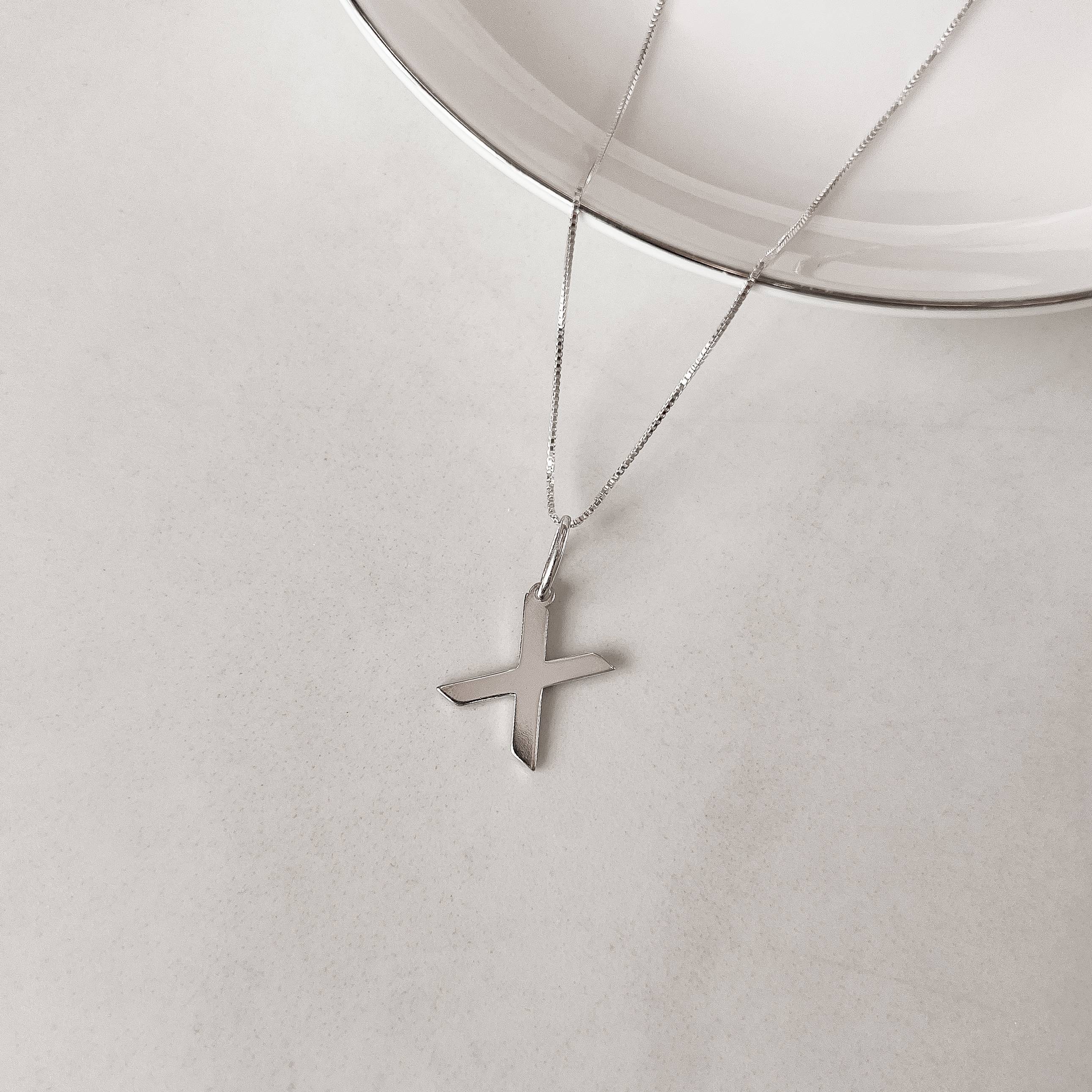 Imagem Colar pingente letra X 45cm