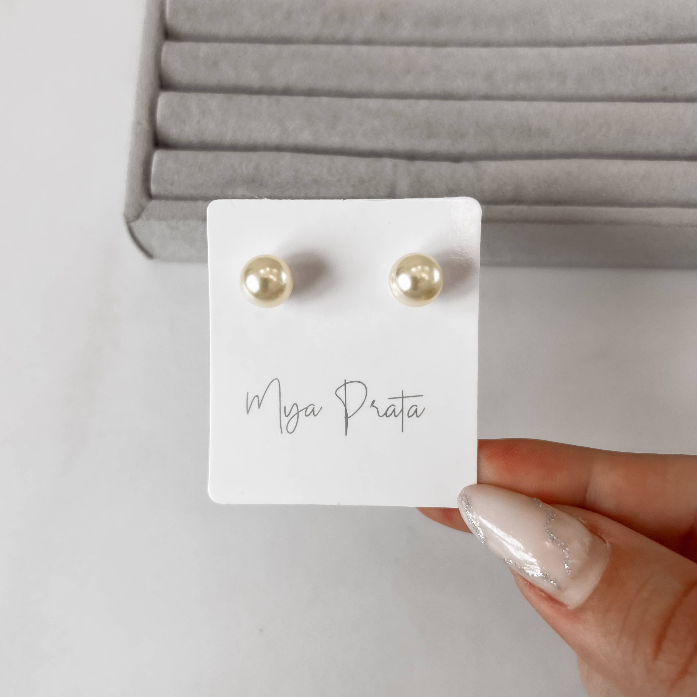 Imagem Secundária Brinco pérola redonda 8mm