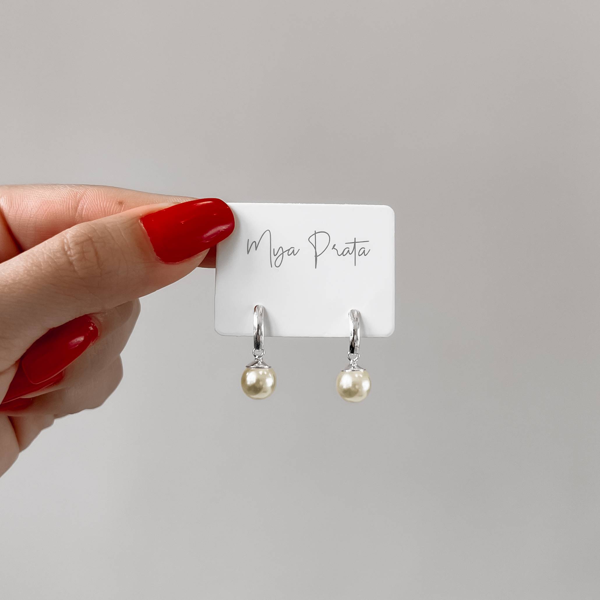 Imagem Brinco base com pérola 8mm