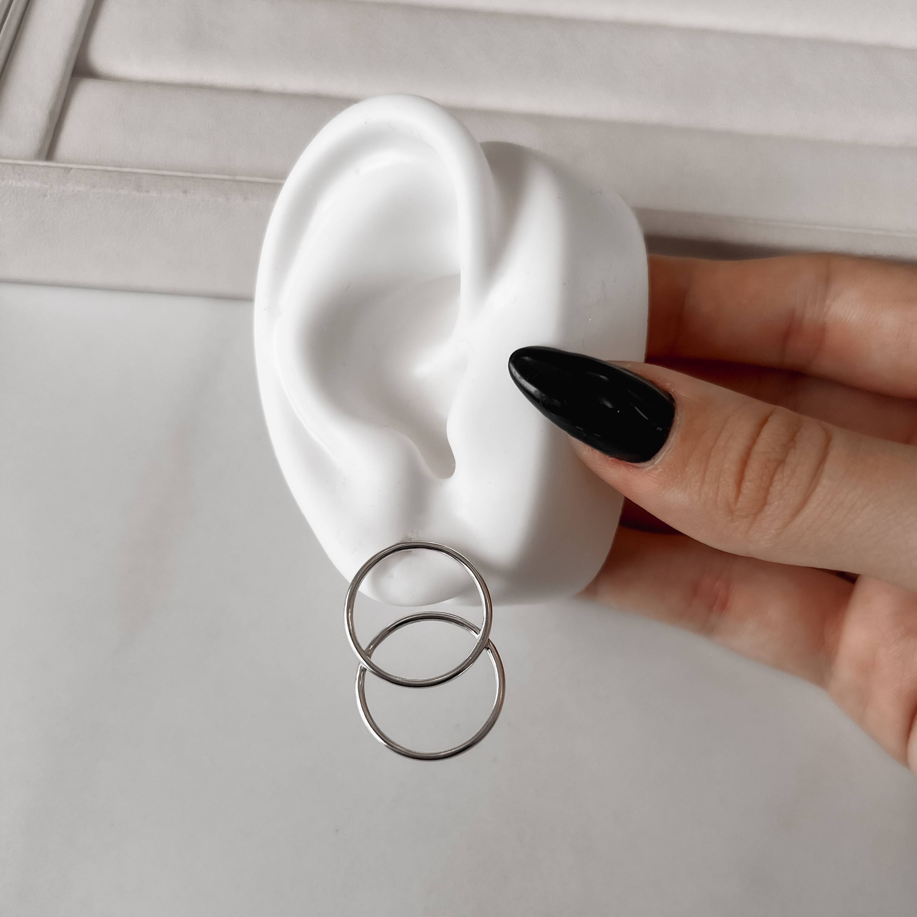 Imagem Secundária Brinco 2 círculos vazados 30mm