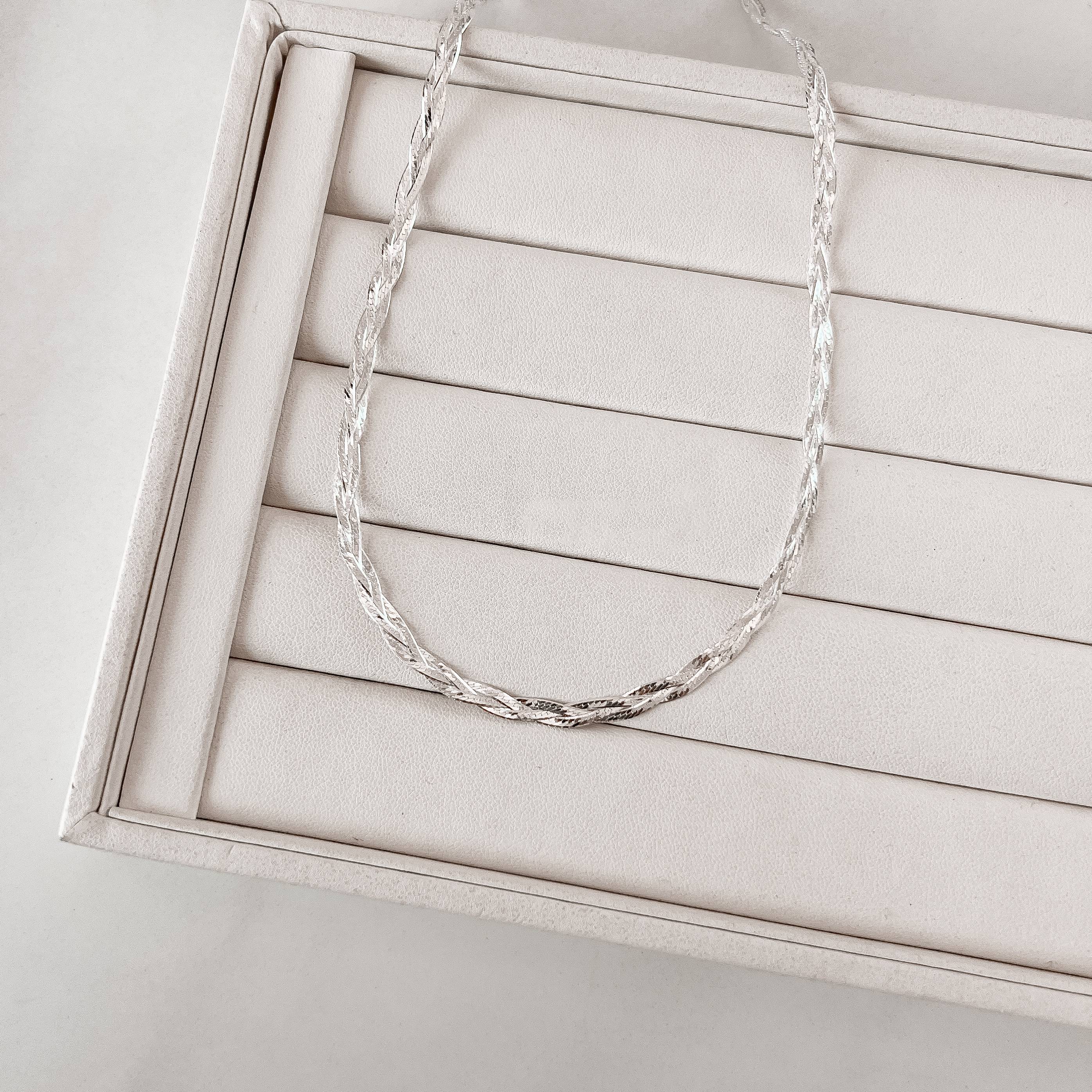 Corrente trança 3 fios 45cm