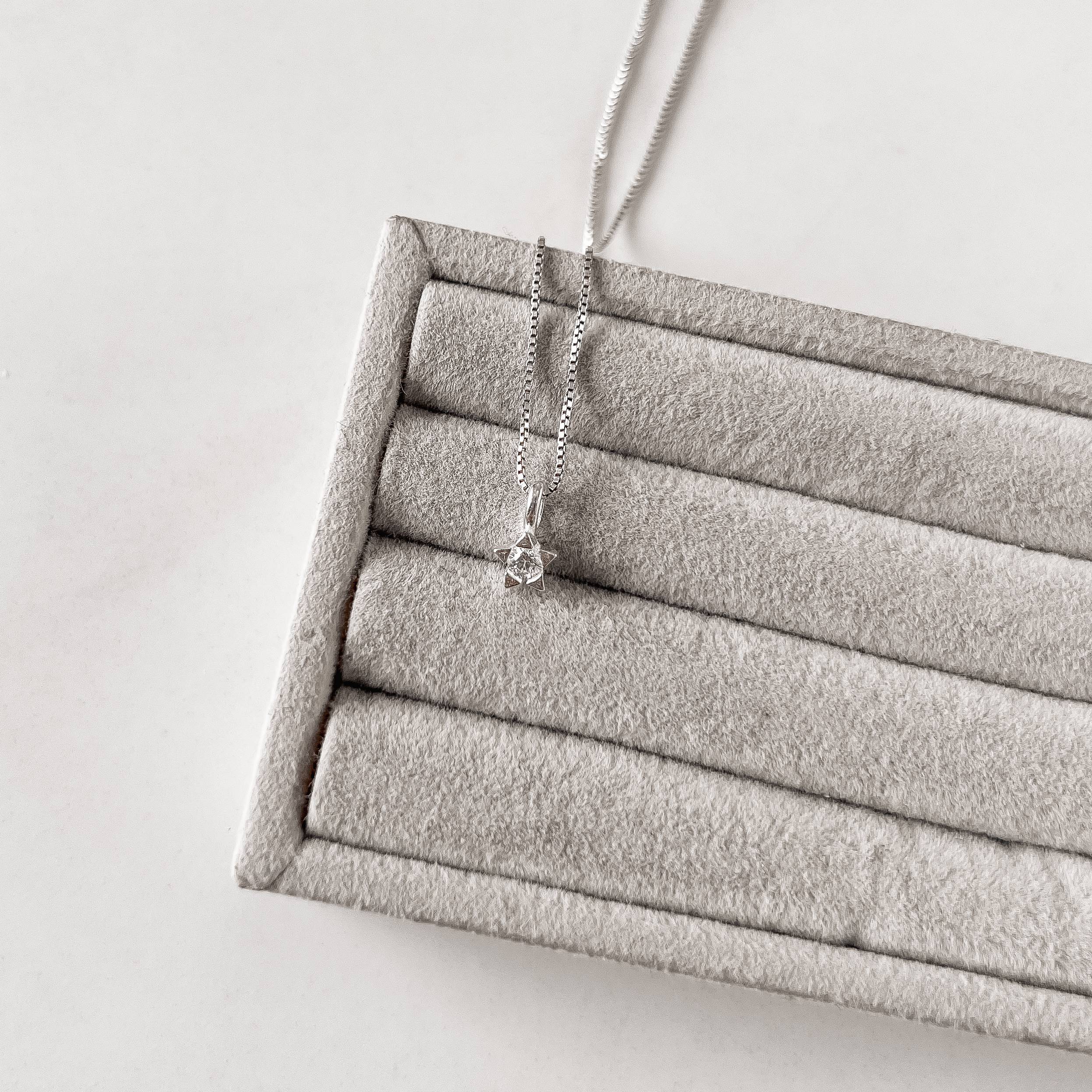 Imagem Colar pingente estrela com zircônia 5mm 40cm