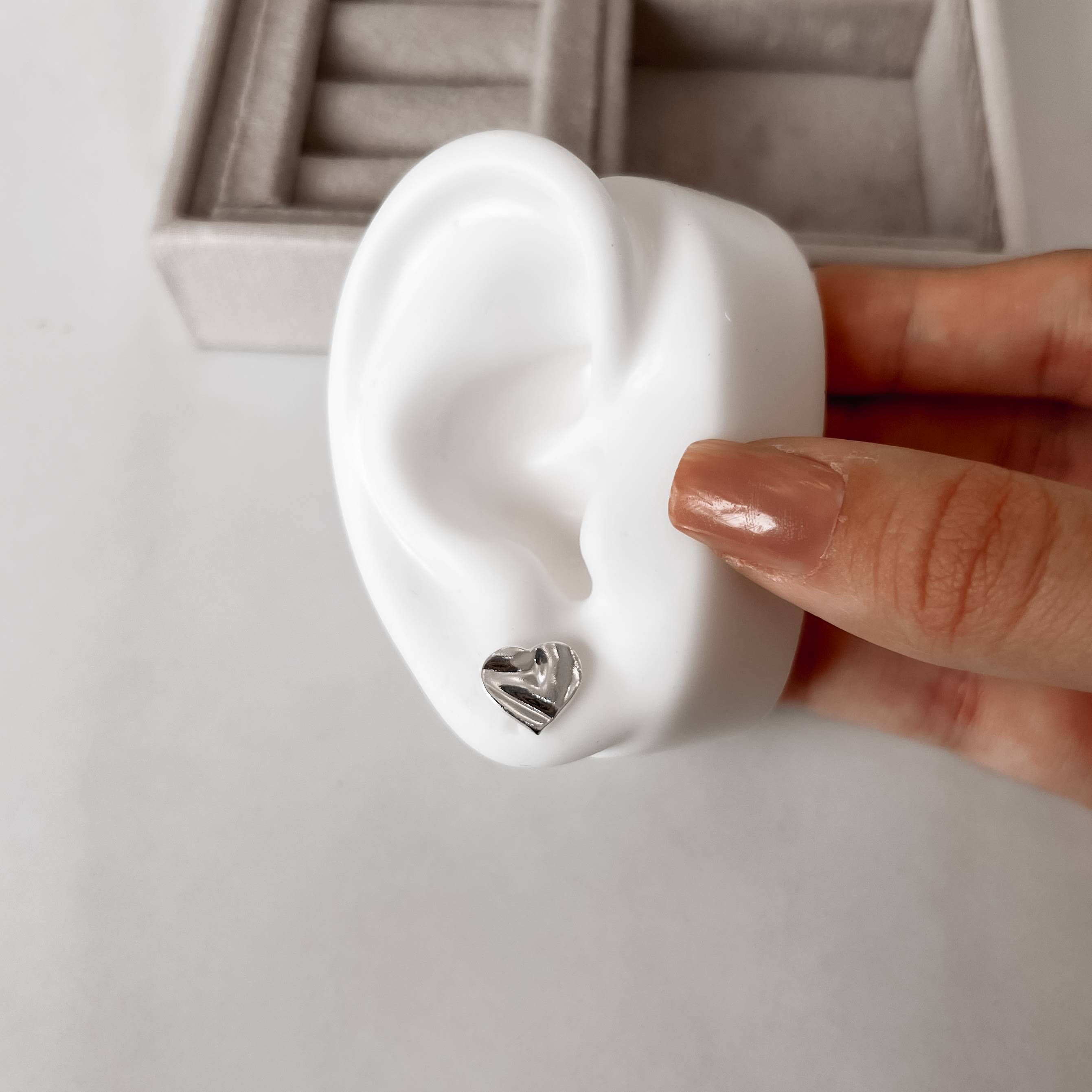 Imagem Brinco coração ondulado 11mm