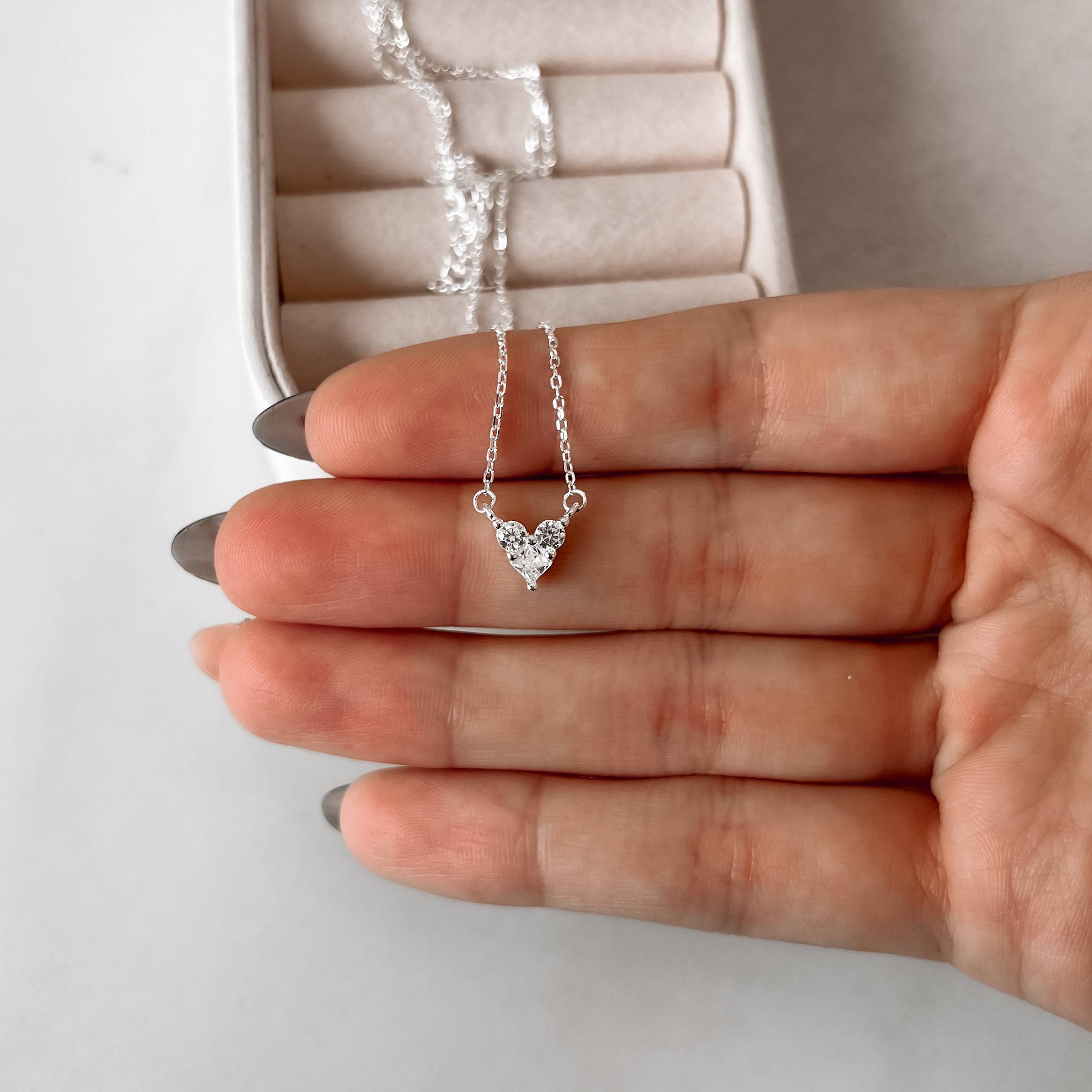 Imagem Colar entremeio zircônias redonda e losango 7mm 40+5cm