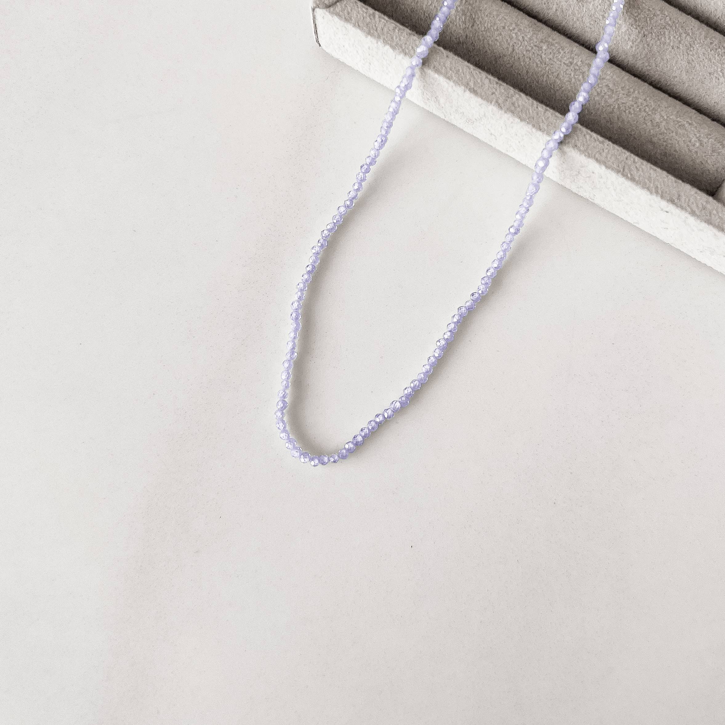 Imagem Choker zircônia redonda facetada azul claro 2mm