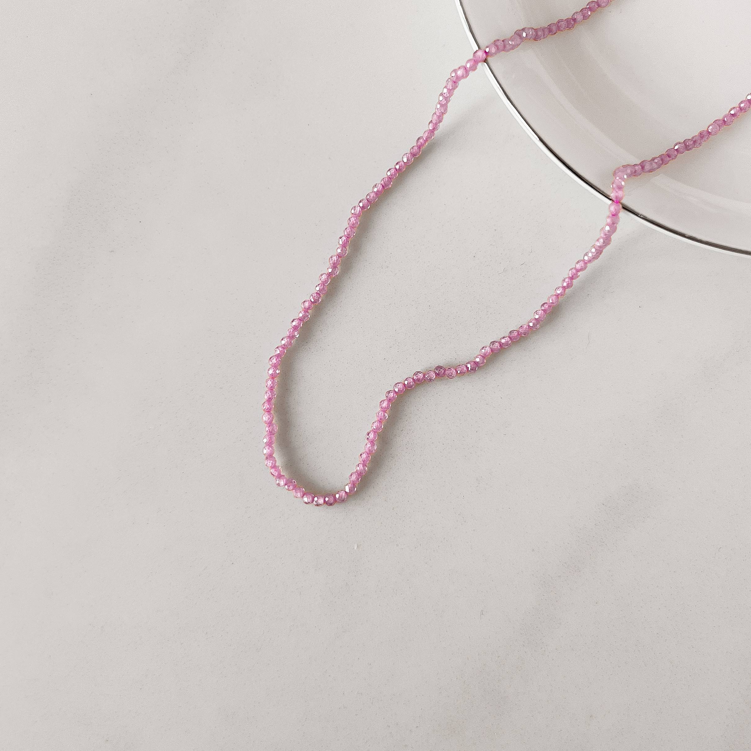 Imagem Secundária Choker zircônia redonda facetada rosa 2mm