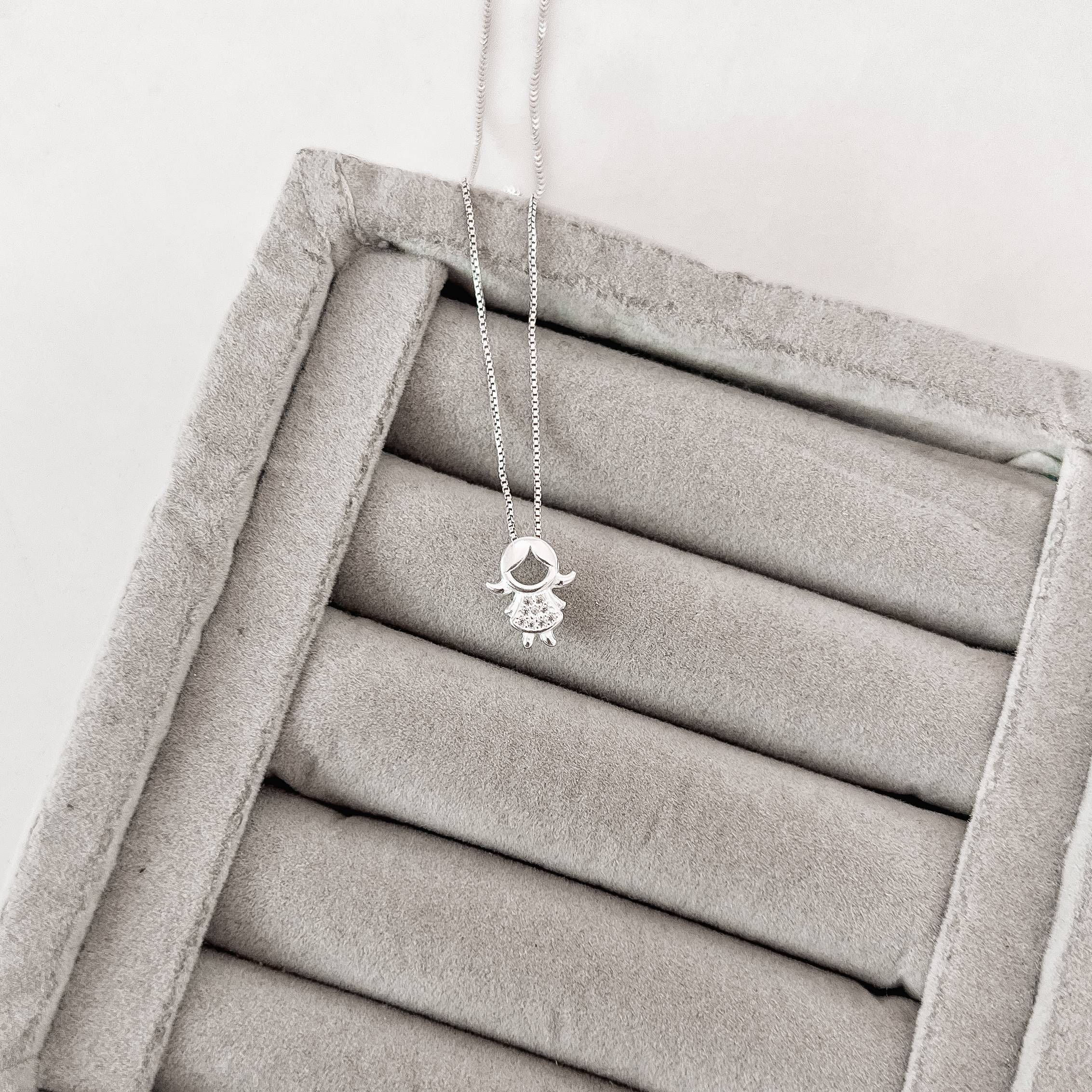 Imagem Colar menina detalhe cravejado 12mm 45cm