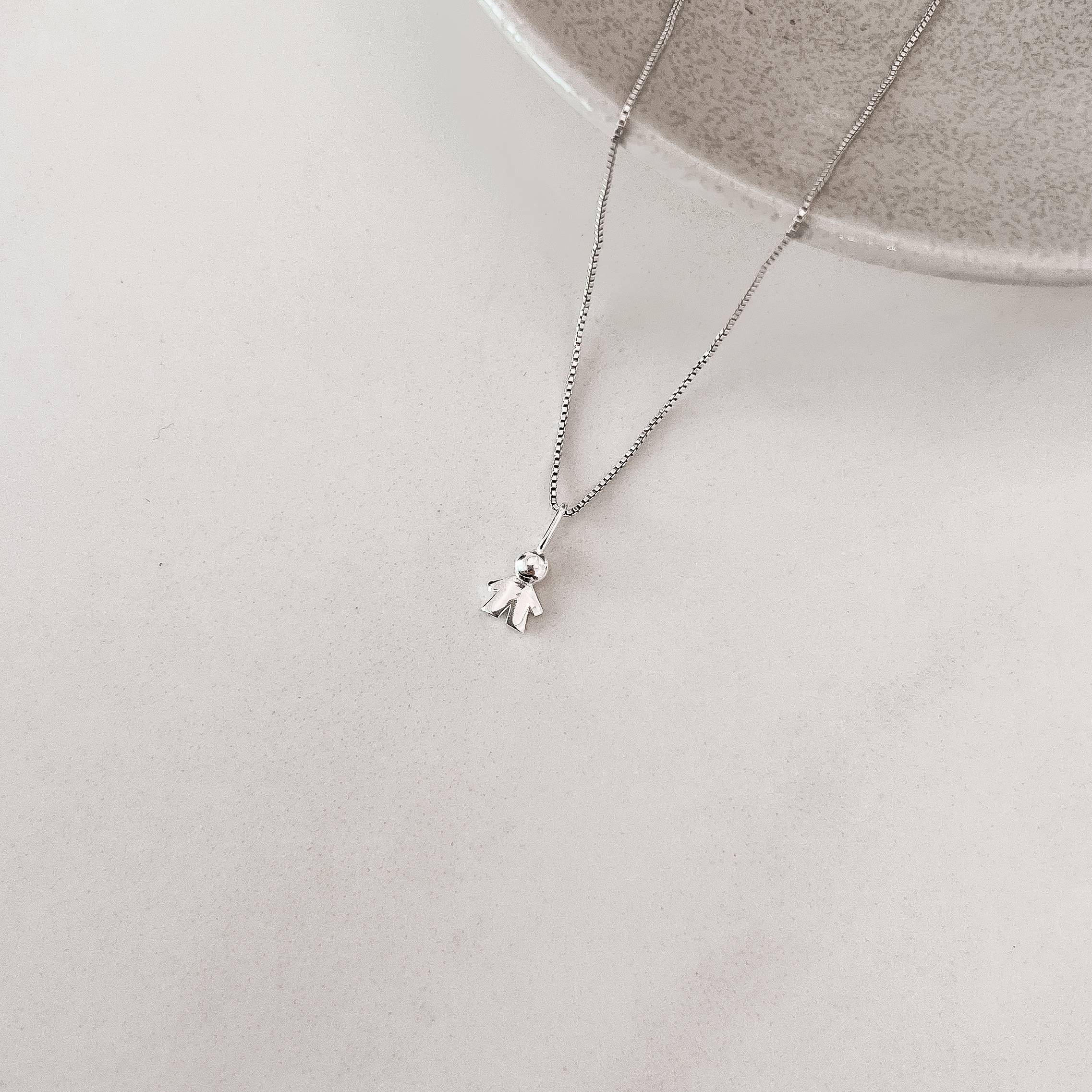 Colar pingente menino 8mm 40cm