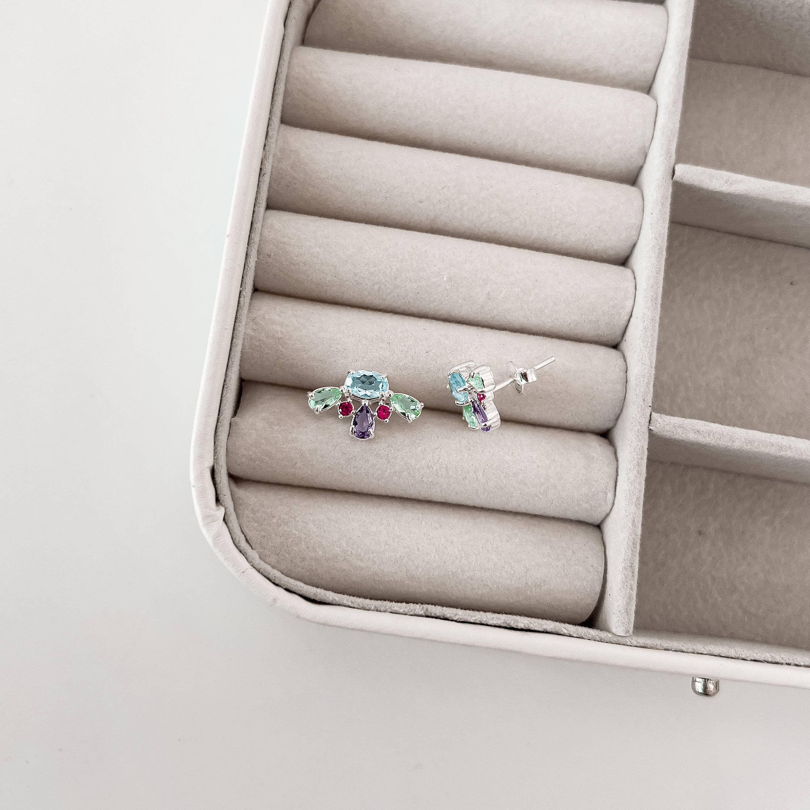 Imagem Secundária Brinco zircônias coloridas 17mm