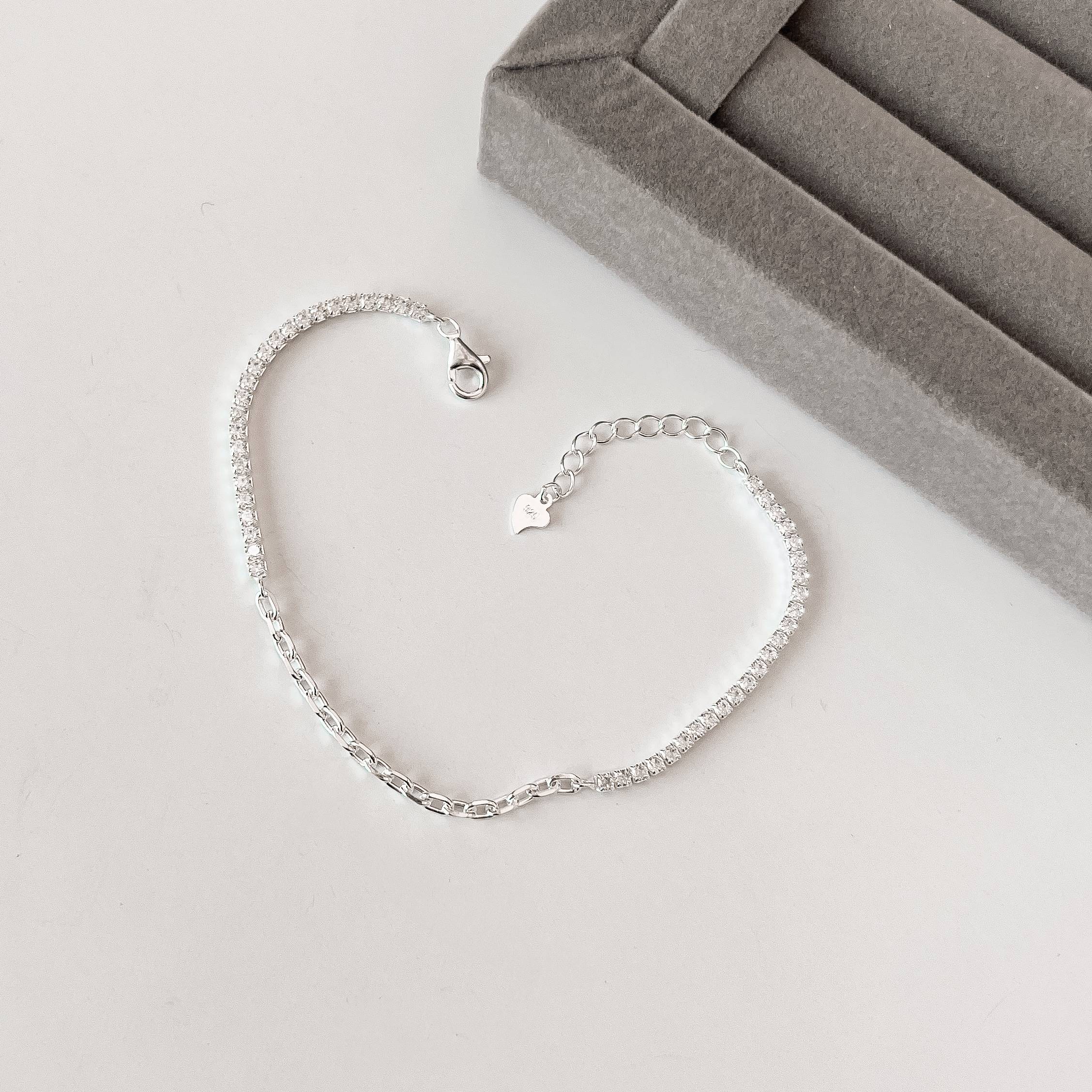 Imagem Secundária Pulseira entremeio Riviera 2.2 e corrente cadeado 17,5cm com alongadora