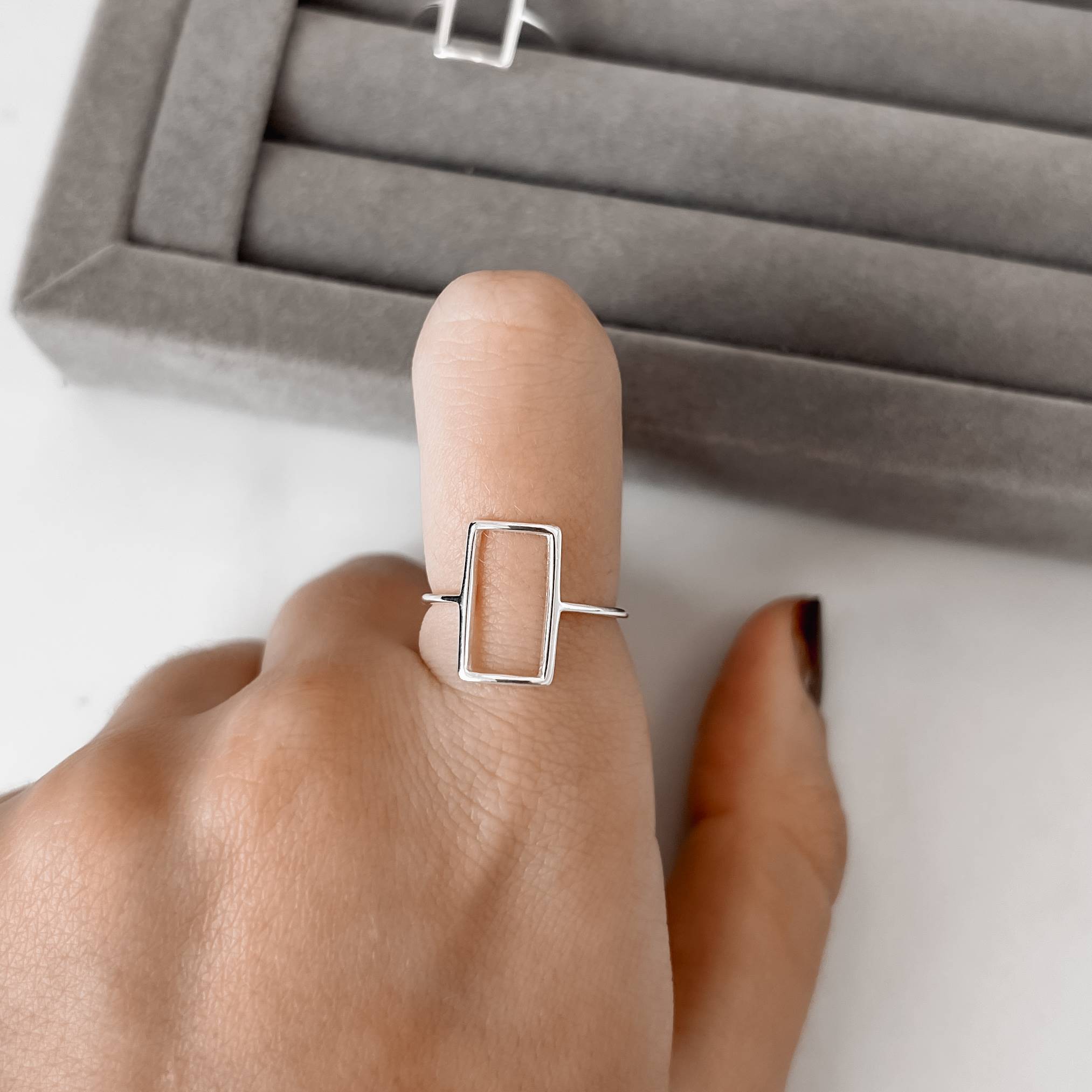 Imagem Secundária Anel retângulo vazado 15mm