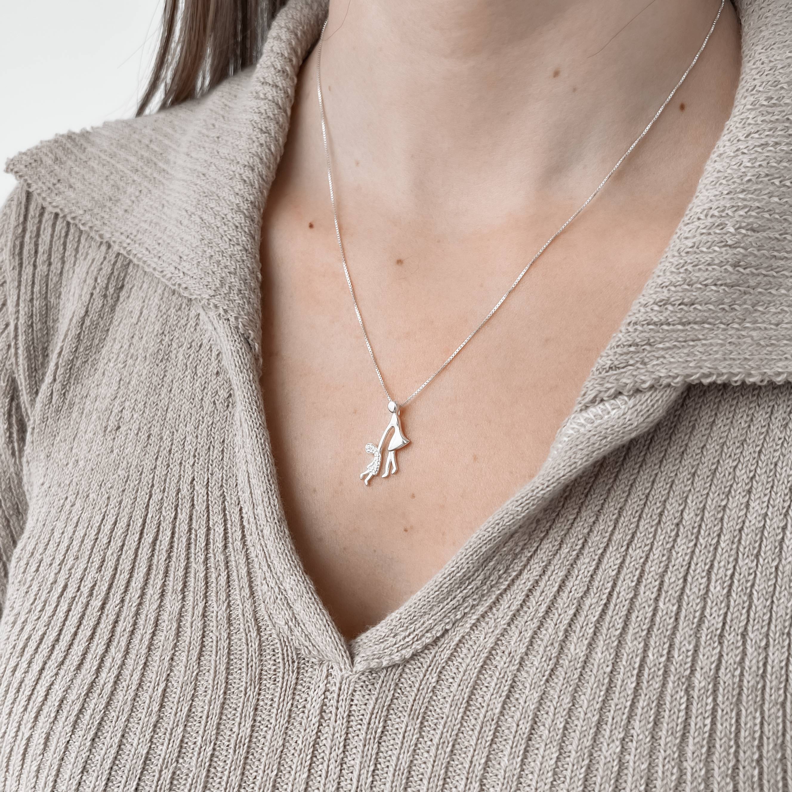 Imagem Colar mãe e filha cravejada 23mm 45cm