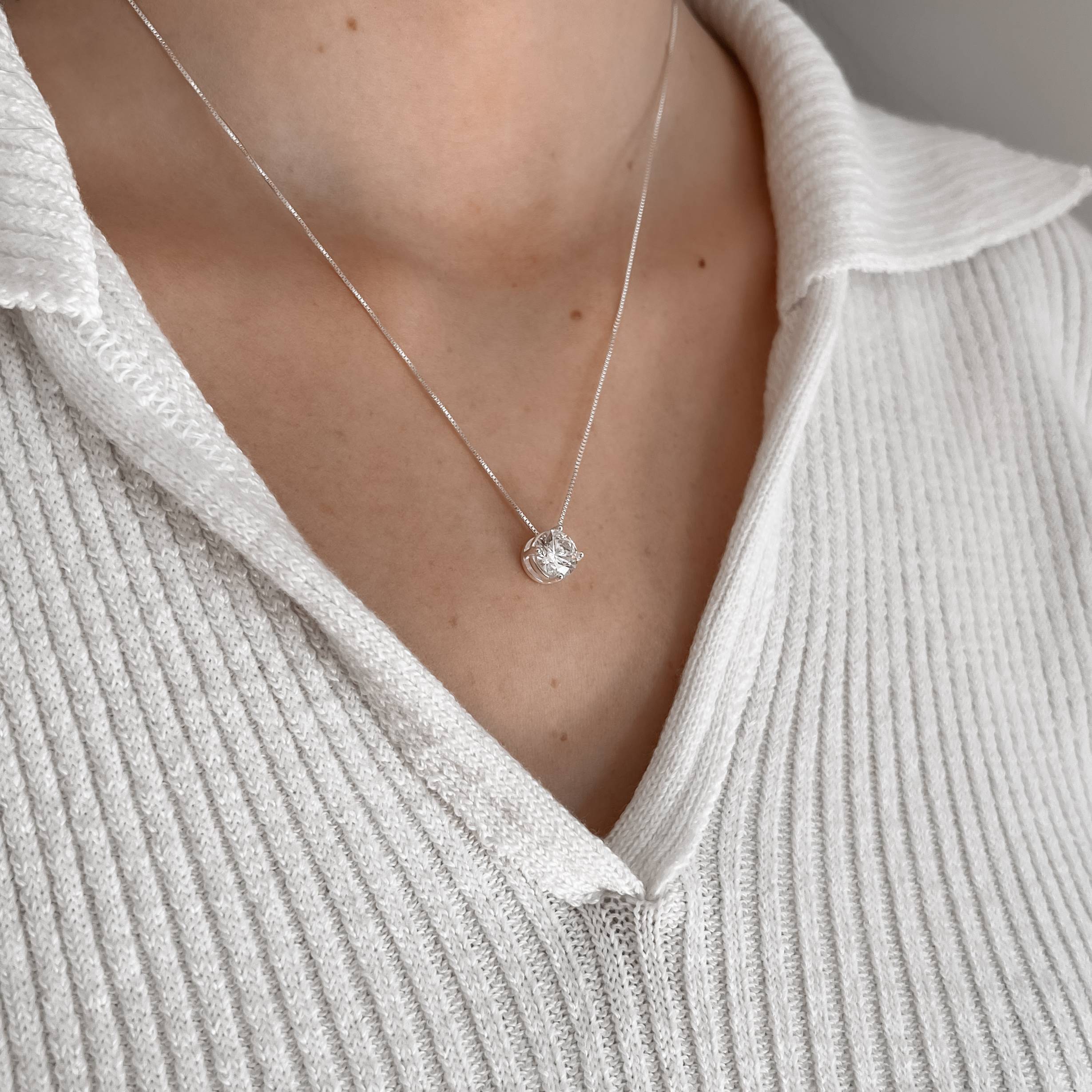 Imagem Secundária Colar zircônia 8mm passante 45cm