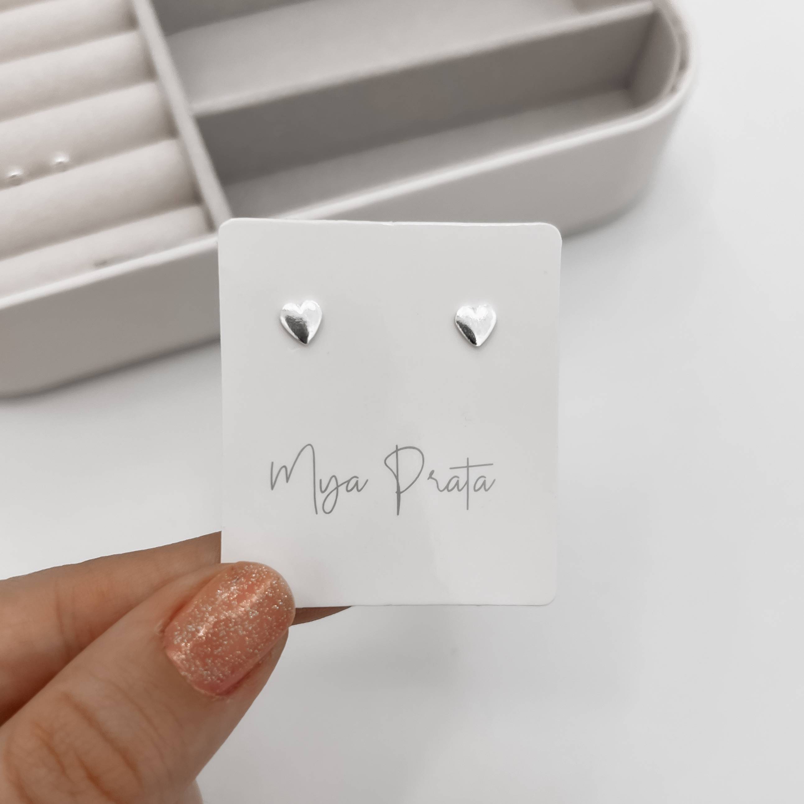 Imagem Secundária Brinco infantil coração 5mm tarraxa baby