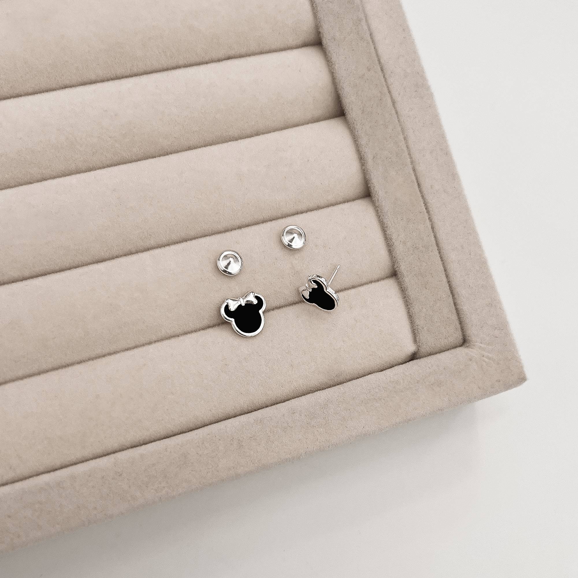 Imagem Secundária Brinco infantil Minnie resina 8mm tarraxa baby