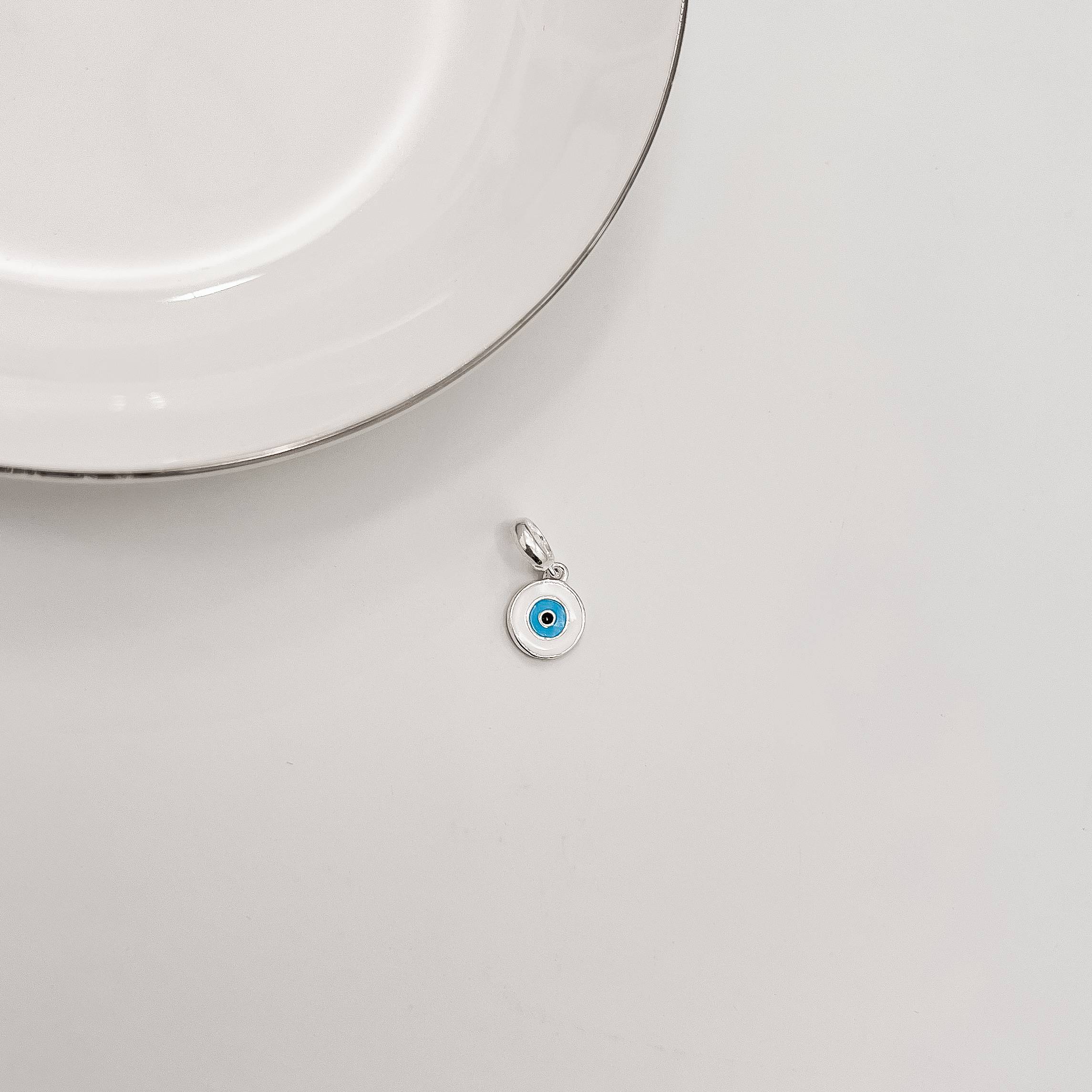 Berloque pingente olho grego resina 9mm