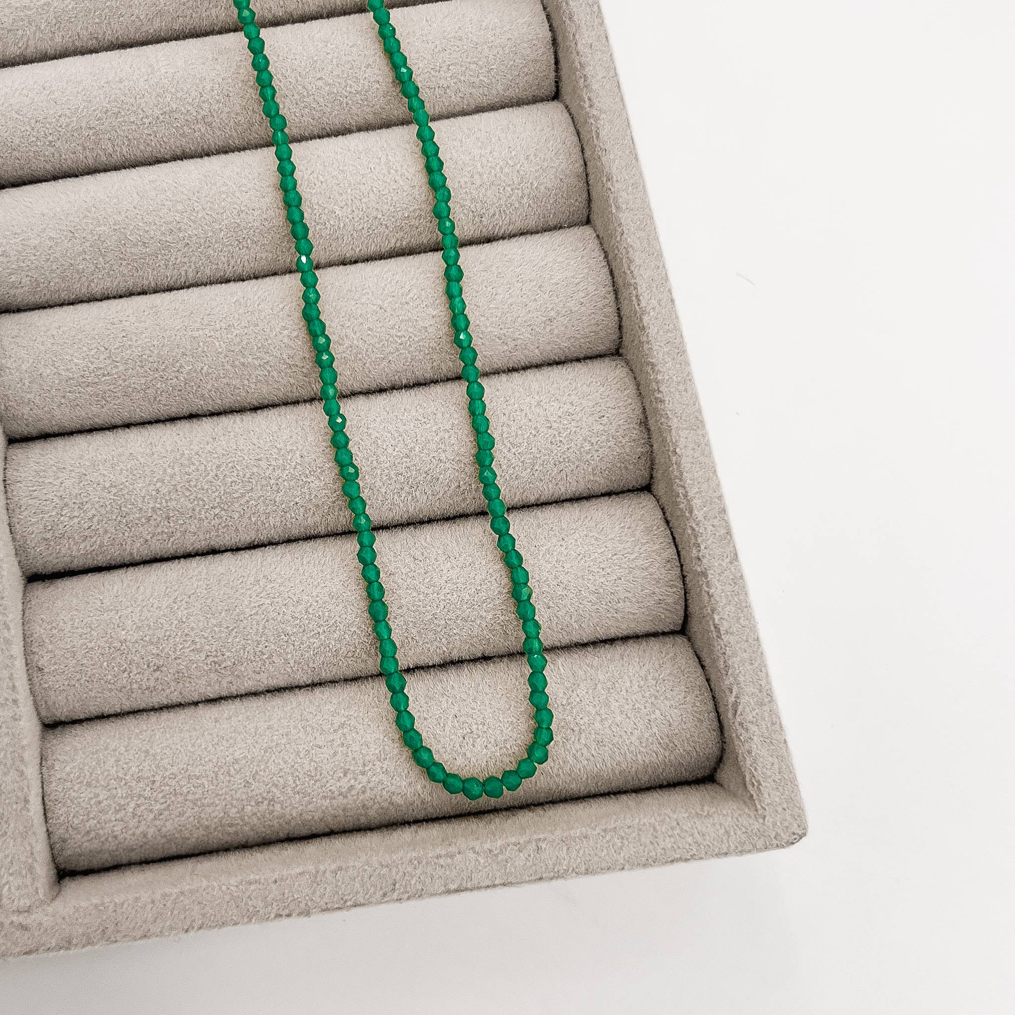 Choker cristal turquesa 2mm com alongadora